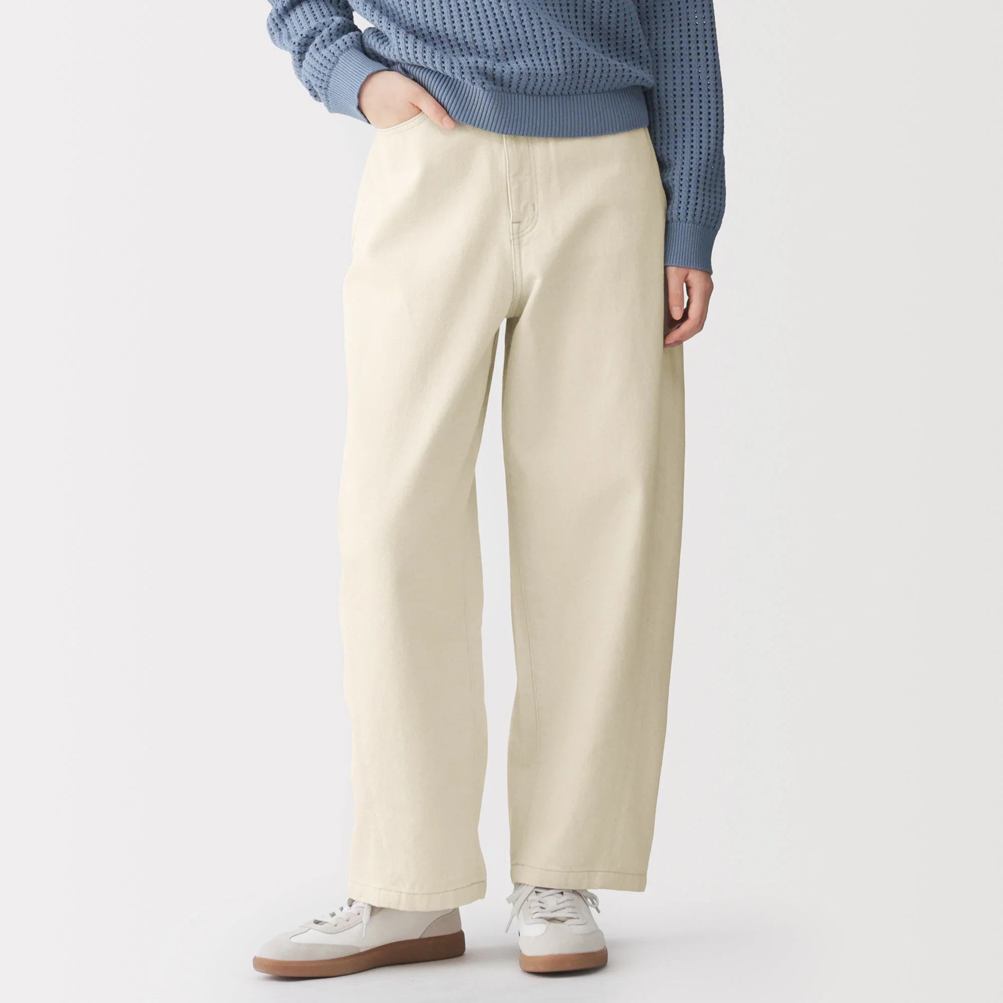 Kapok Blend Denim Cocoon Pants - Image 3