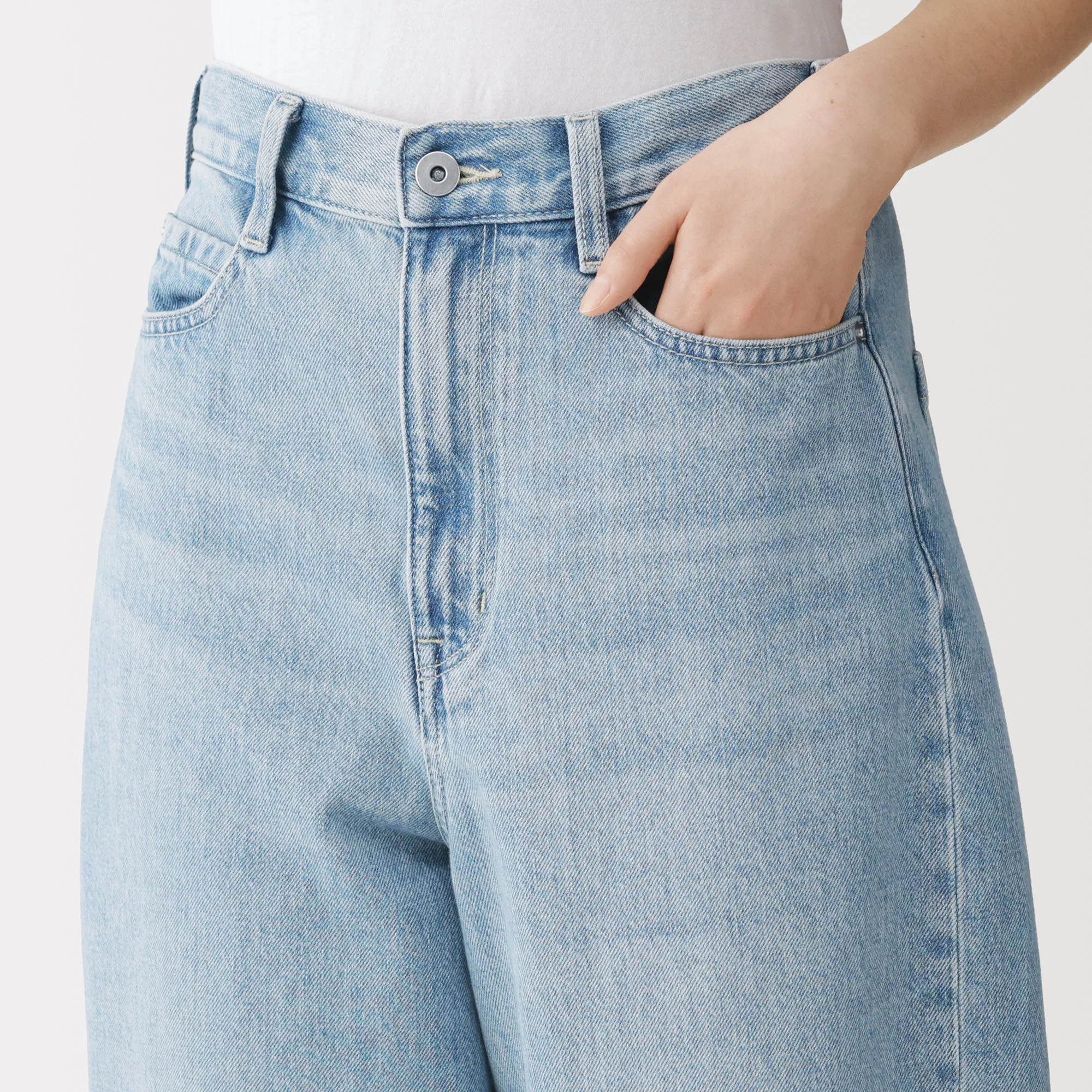 Kapok Blend Denim Cocoon Pants - Image 7