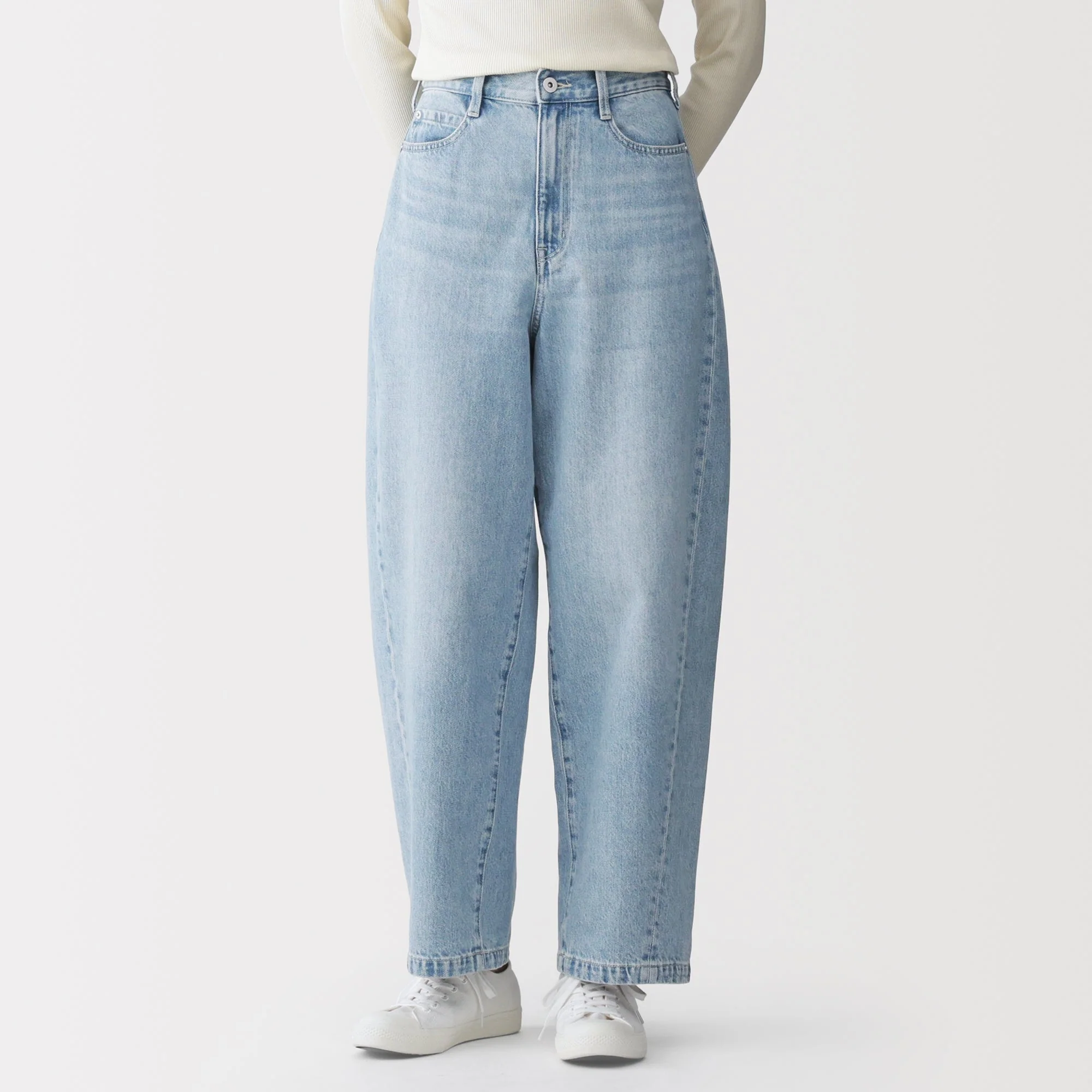 Kapok Blend Denim Cocoon Pants - Image 3