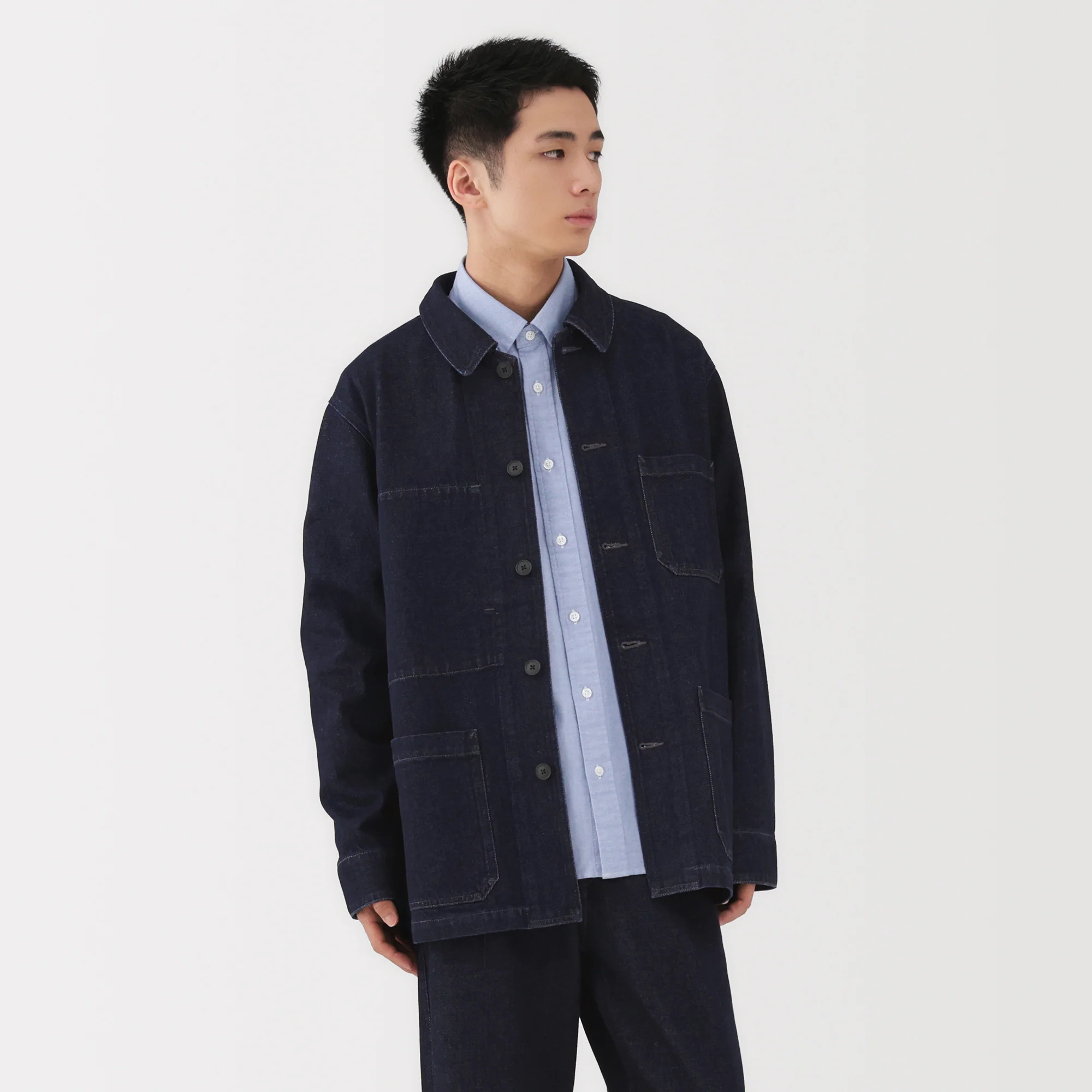 Kapok Blend Denim Coverall Jacket - Image 12