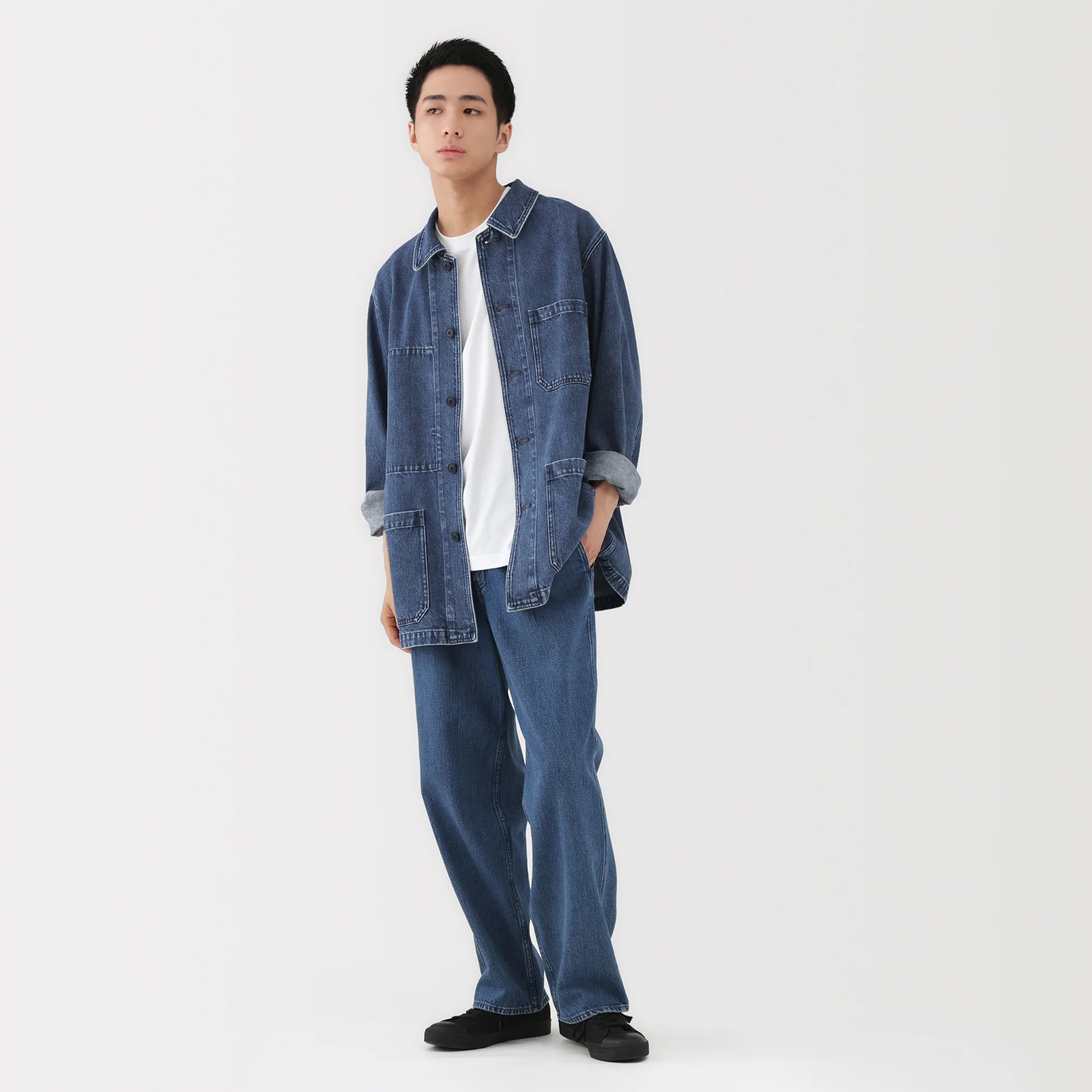 Kapok Blend Denim Coverall Jacket - Image 4