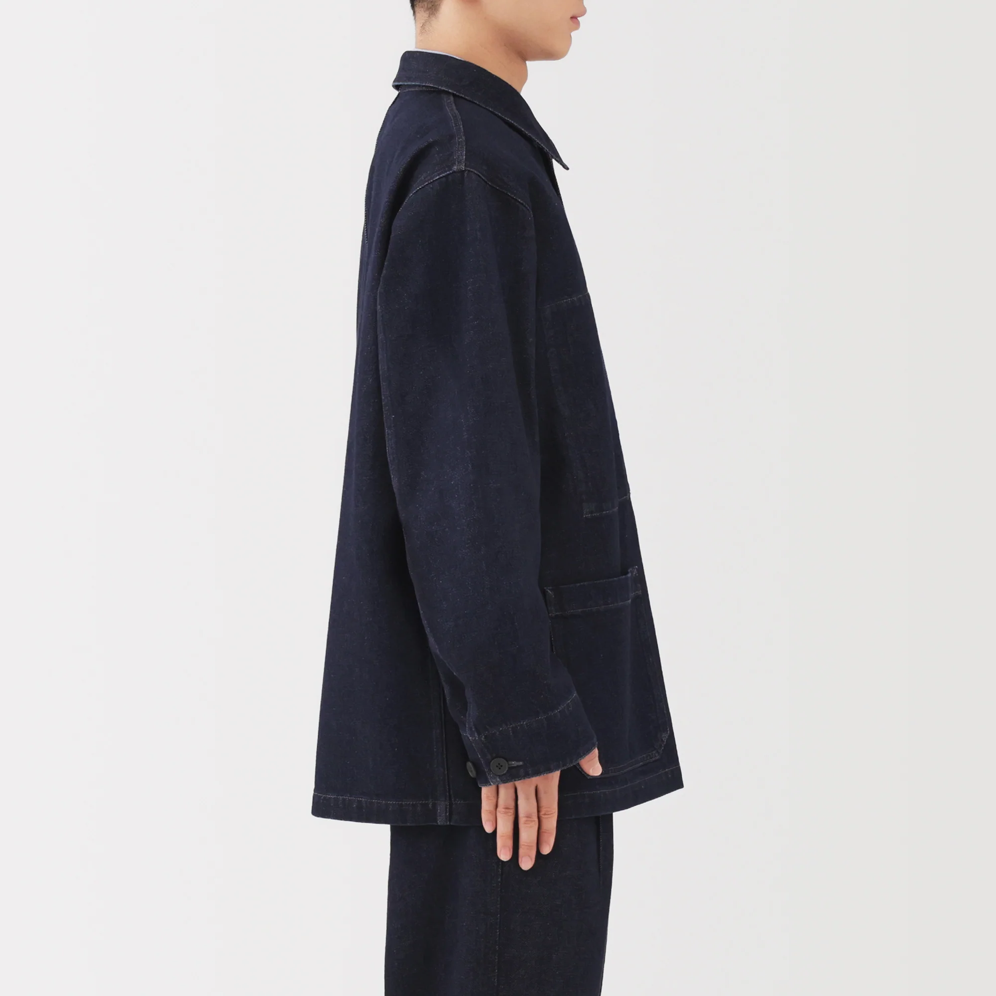 Kapok Blend Denim Coverall Jacket - Image 5