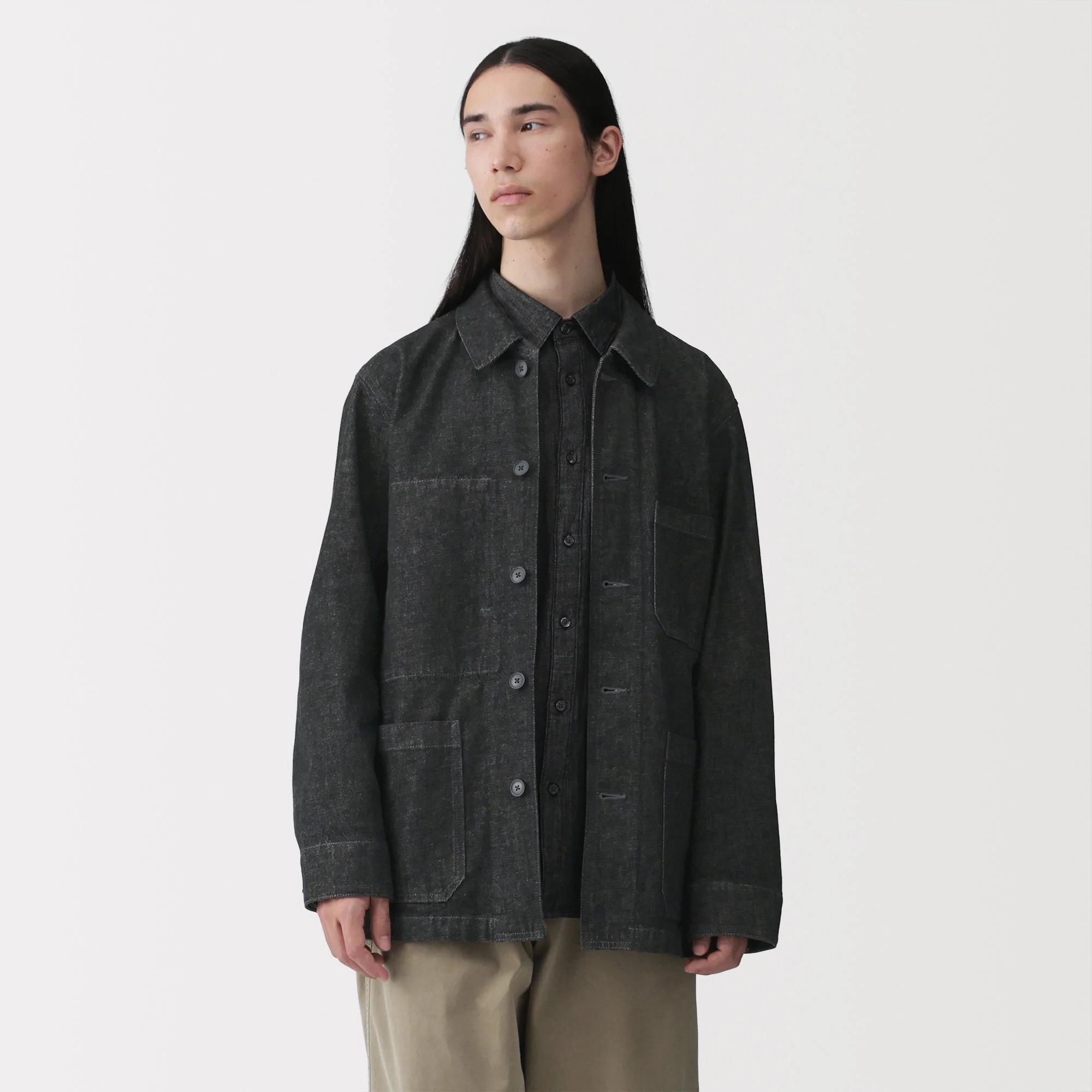 Kapok Blend Denim Coverall Jacket - Image 12