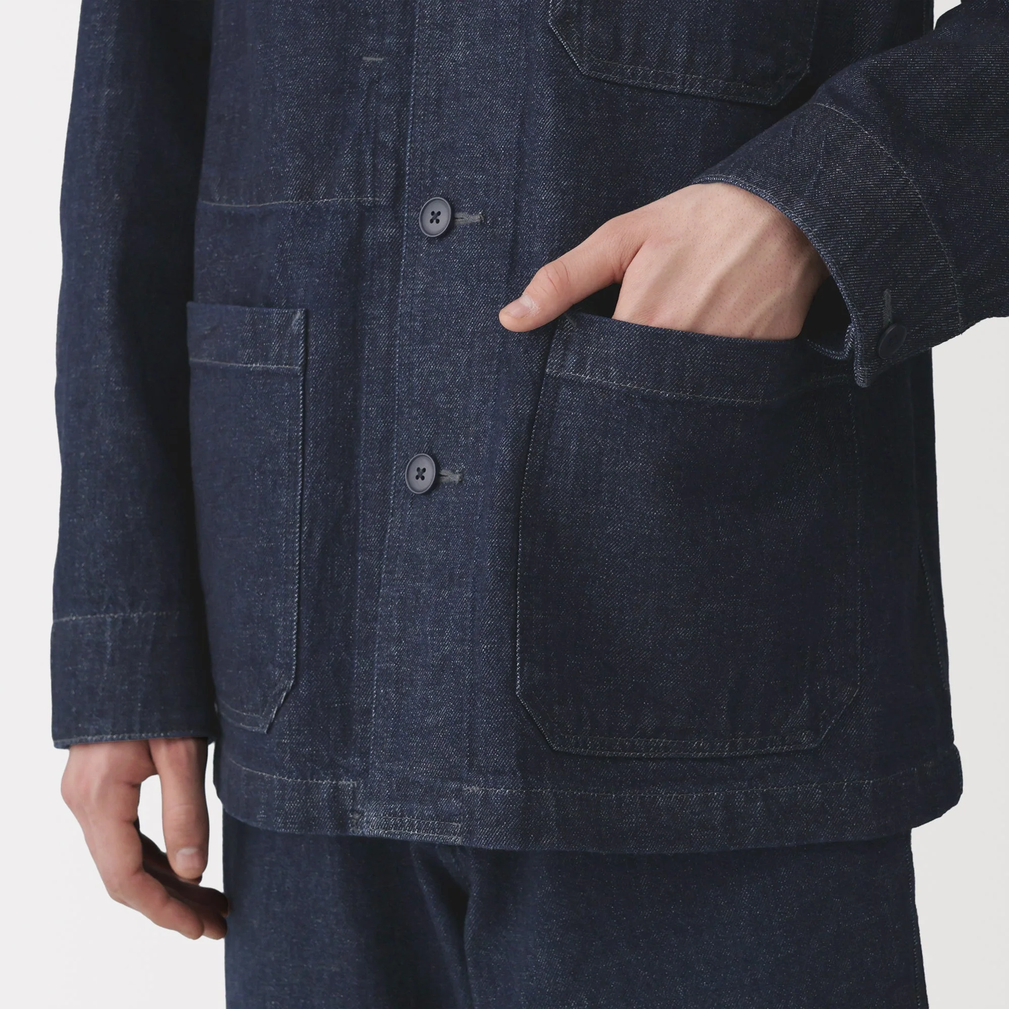 Kapok Blend Denim Coverall Jacket - Image 17