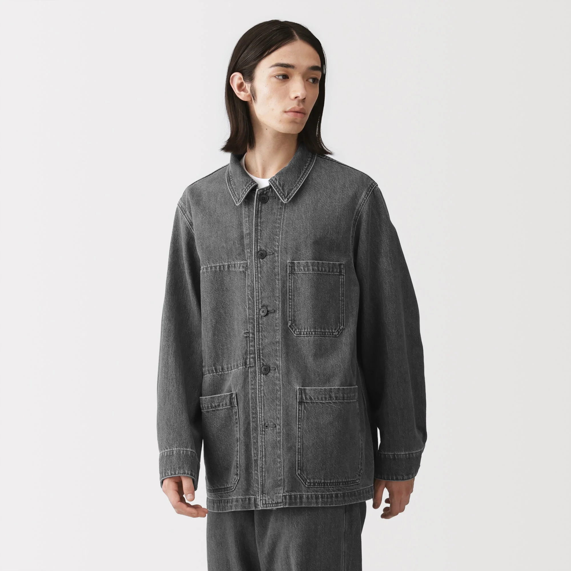Kapok Blend Denim Coverall Jacket - Image 3