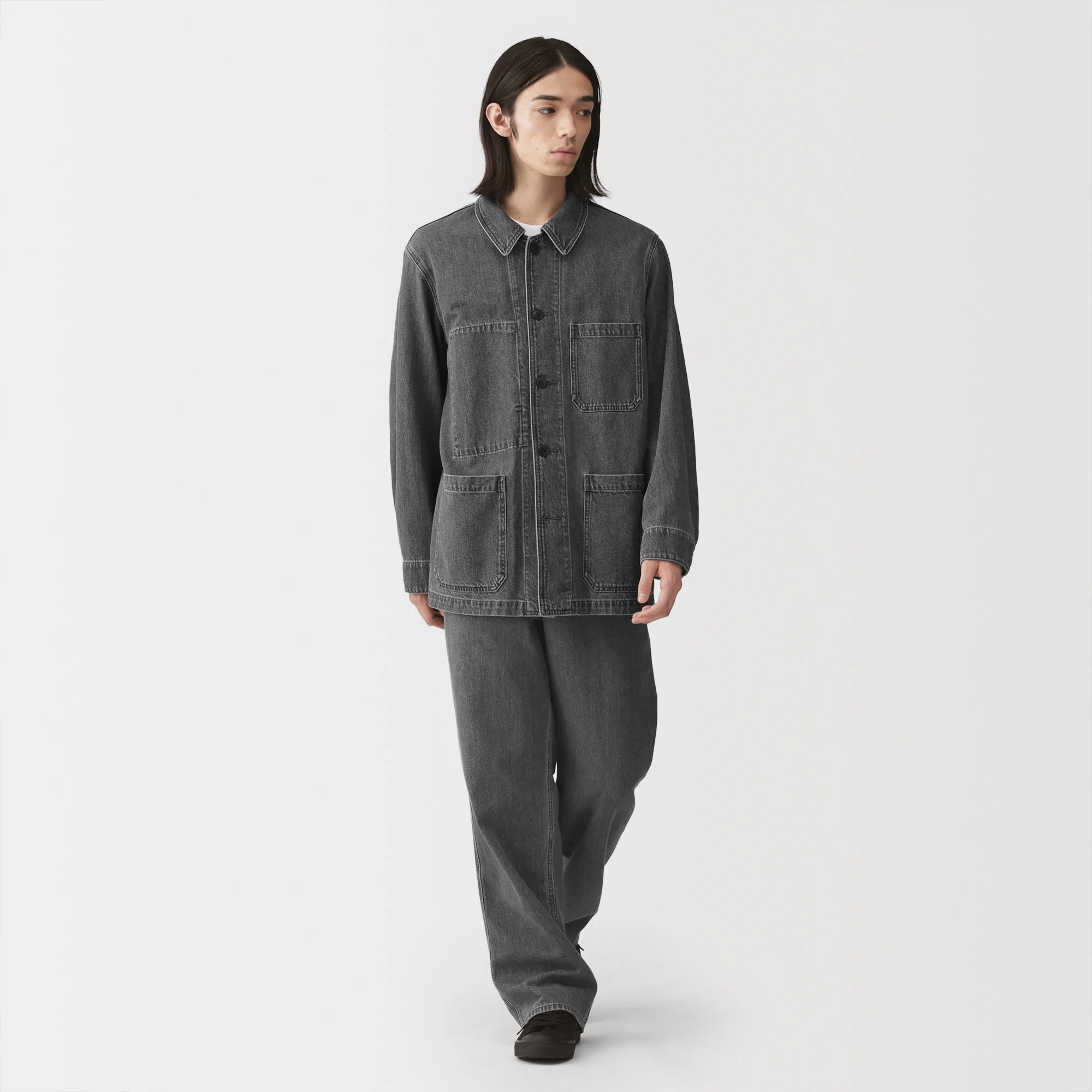 Kapok Blend Denim Coverall Jacket - Image 4
