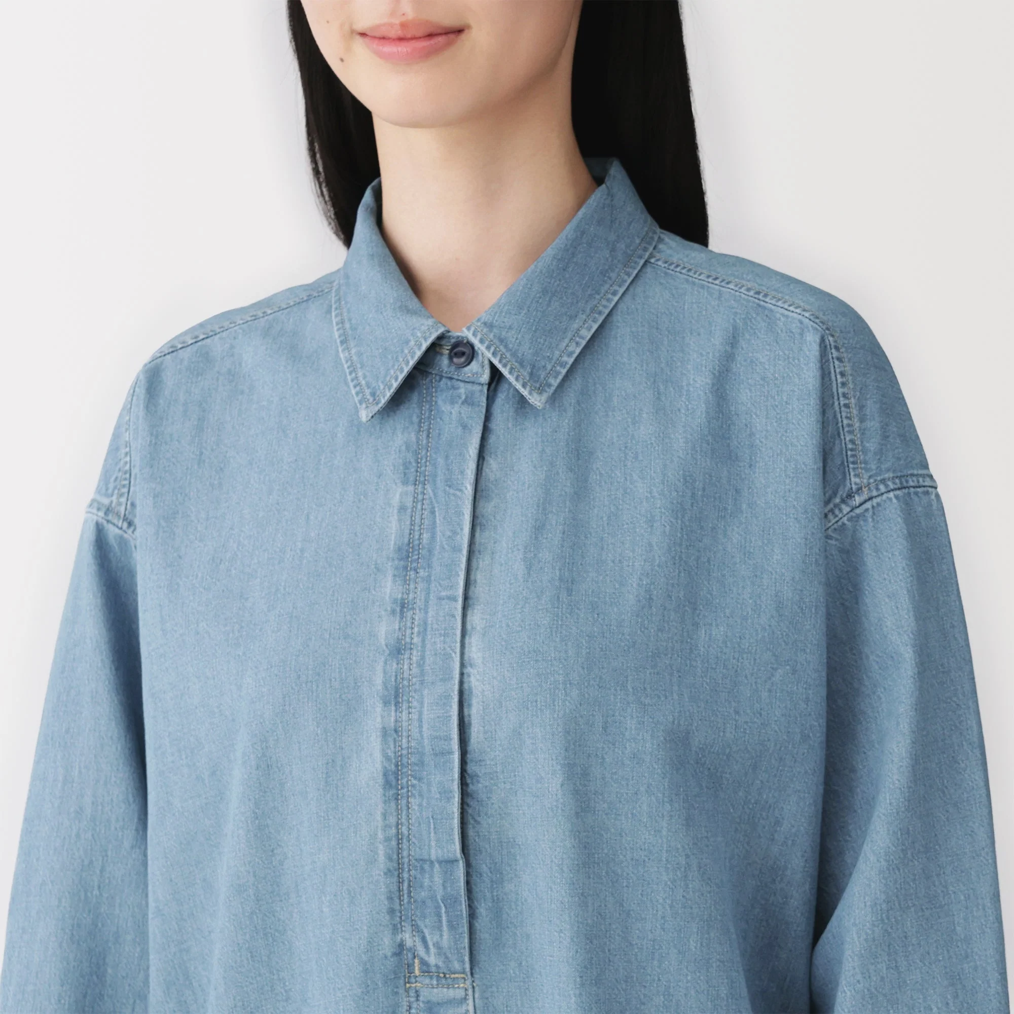 Kapok Blend Denim Dress - Image 6