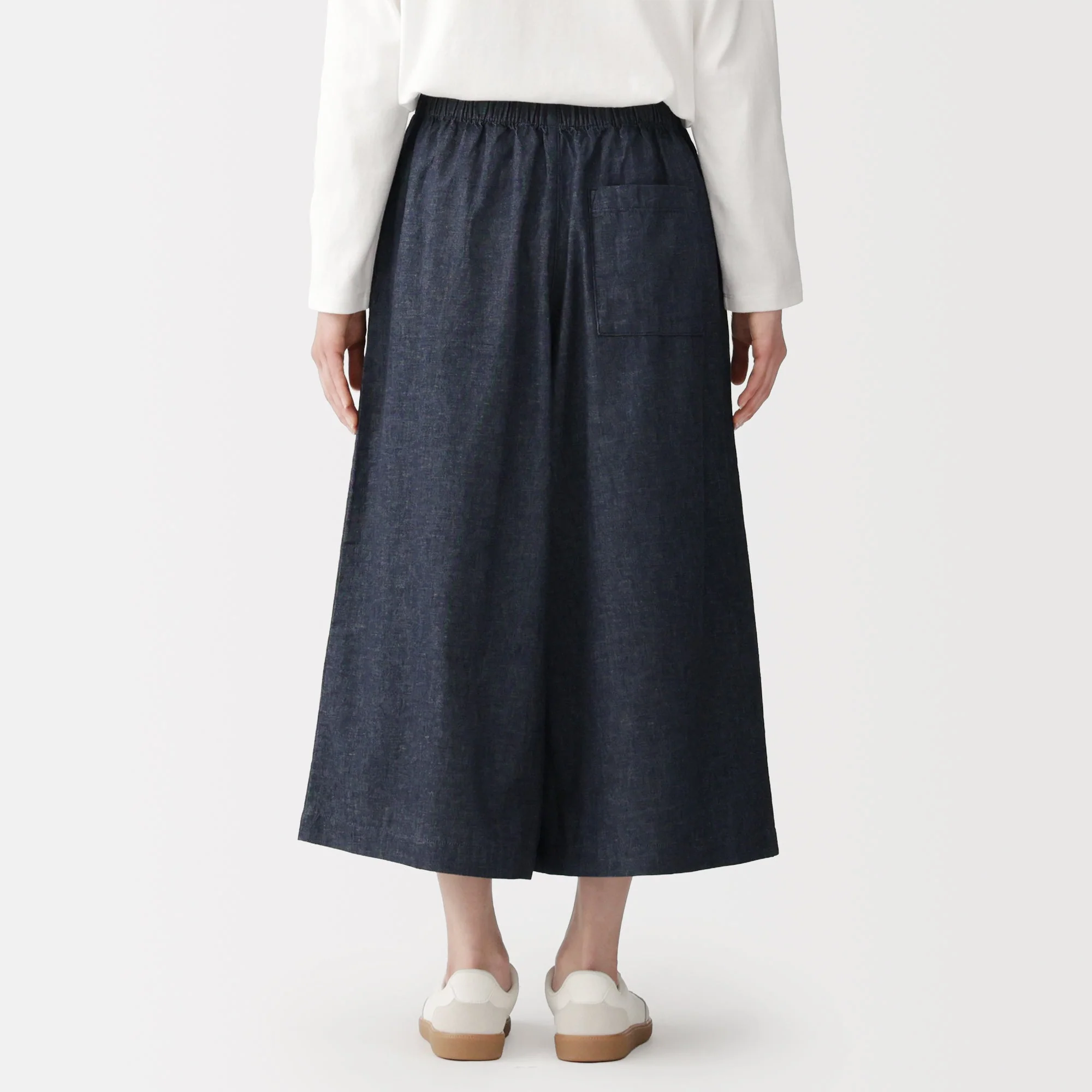Kapok Blend Denim Skirt Pants - Image 6