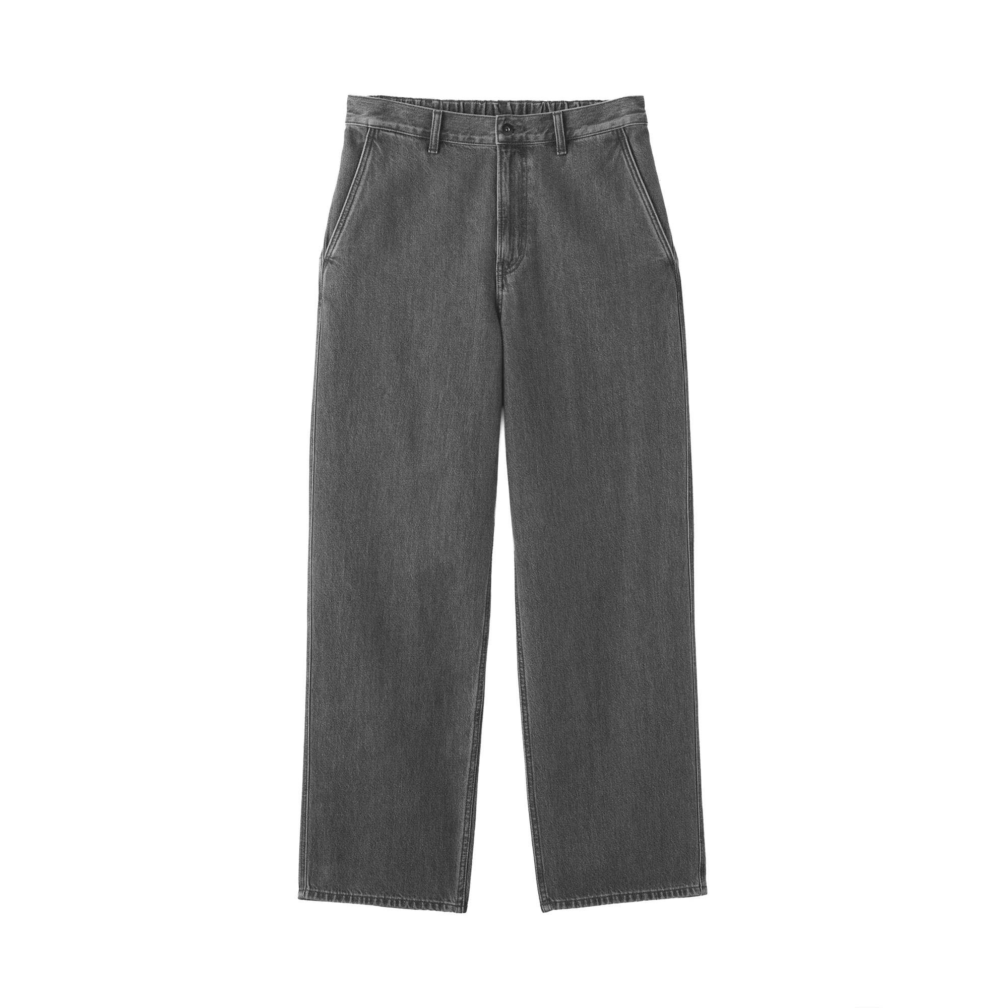 Kapok Blend Denim Wide Pants - Image 2