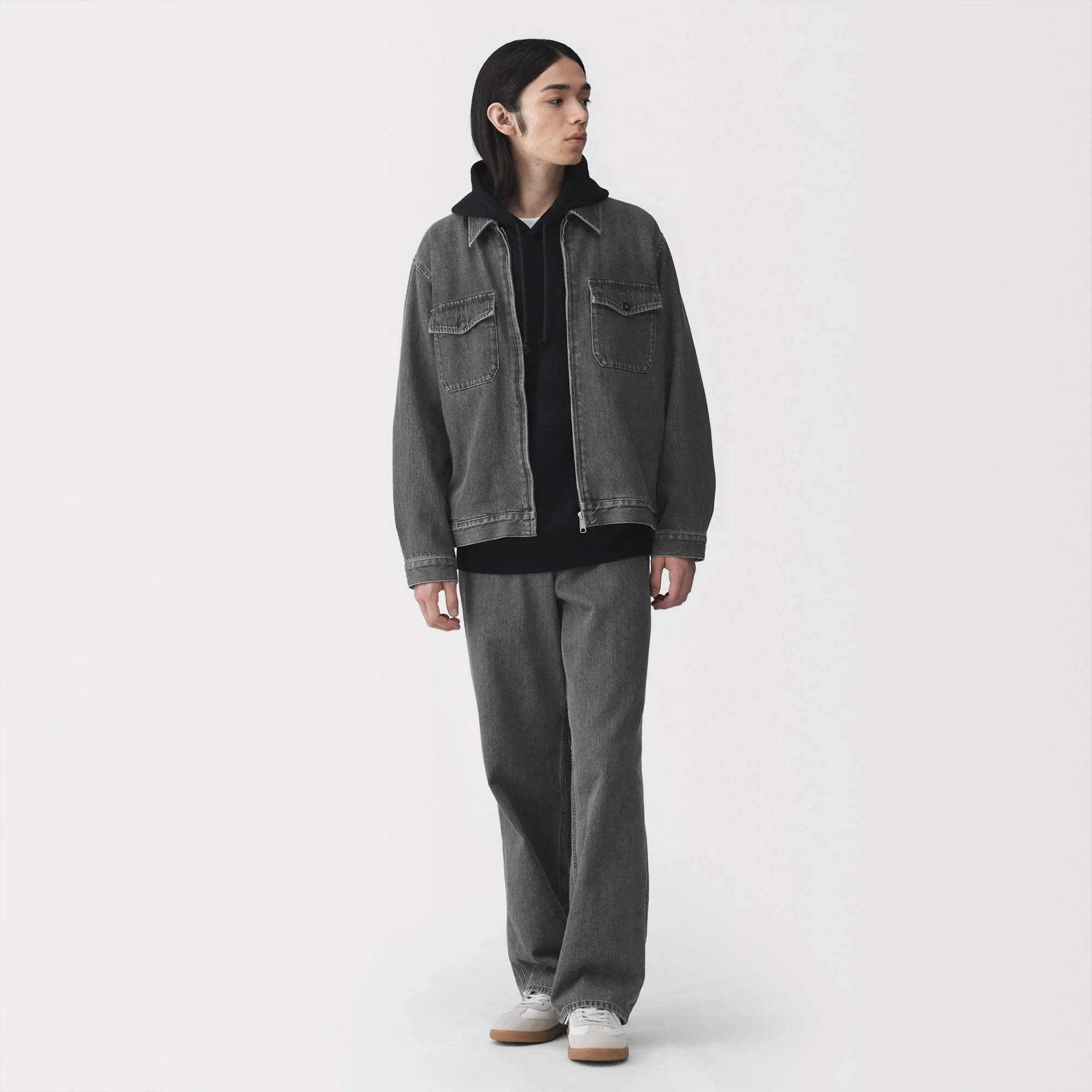 Kapok Blend Denim Wide Pants - Image 4