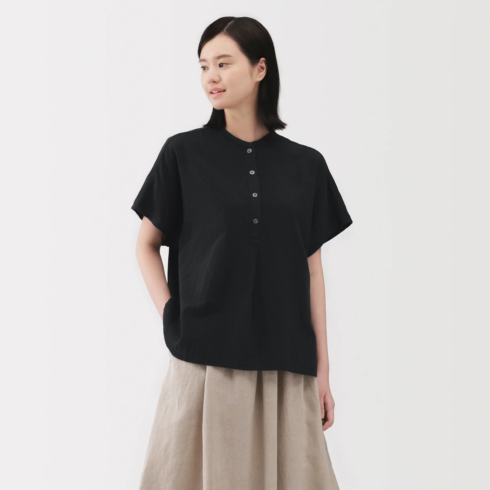 Kapok Blend Double Gauze Blouse - Image 11