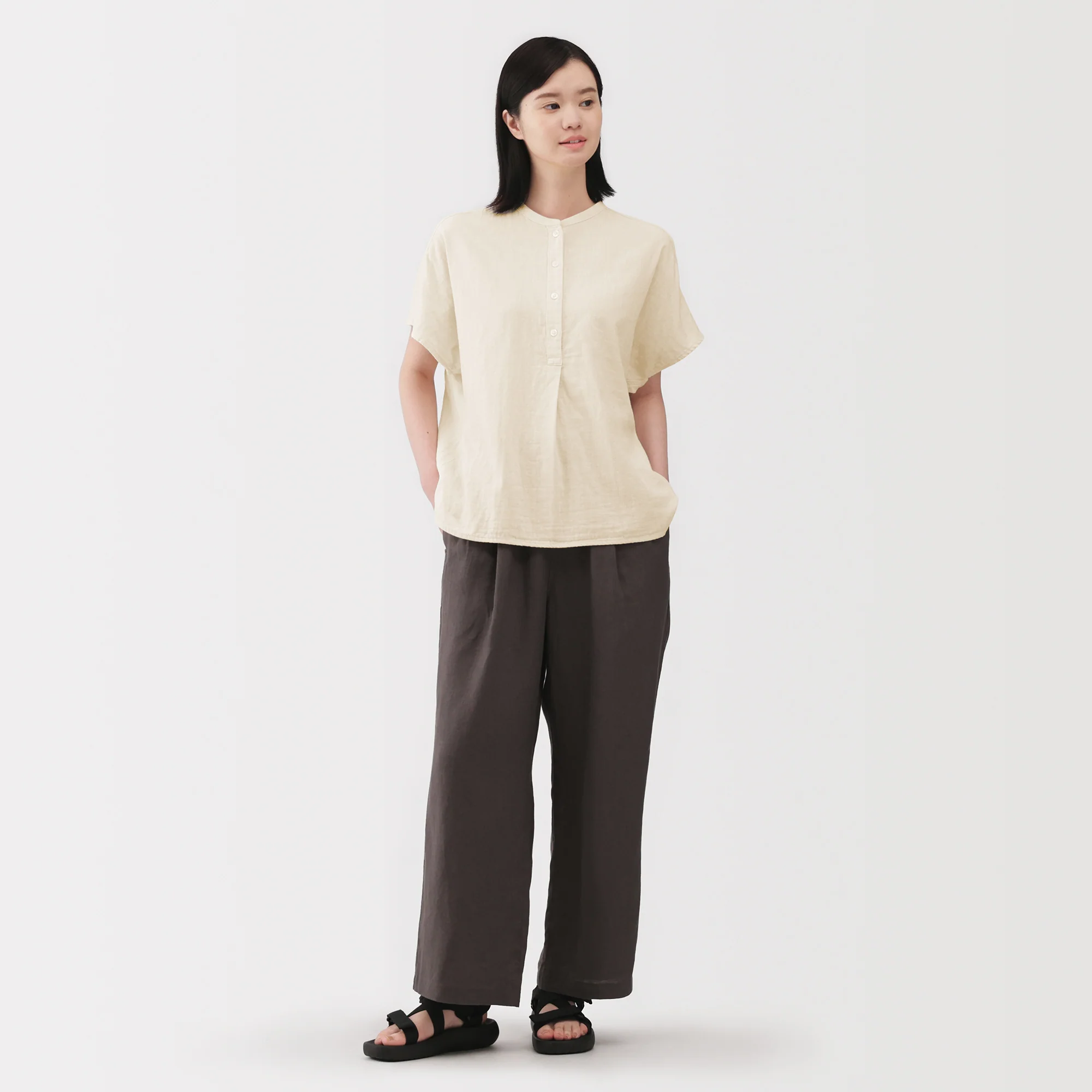 Kapok Blend Double Gauze Blouse - Image 20
