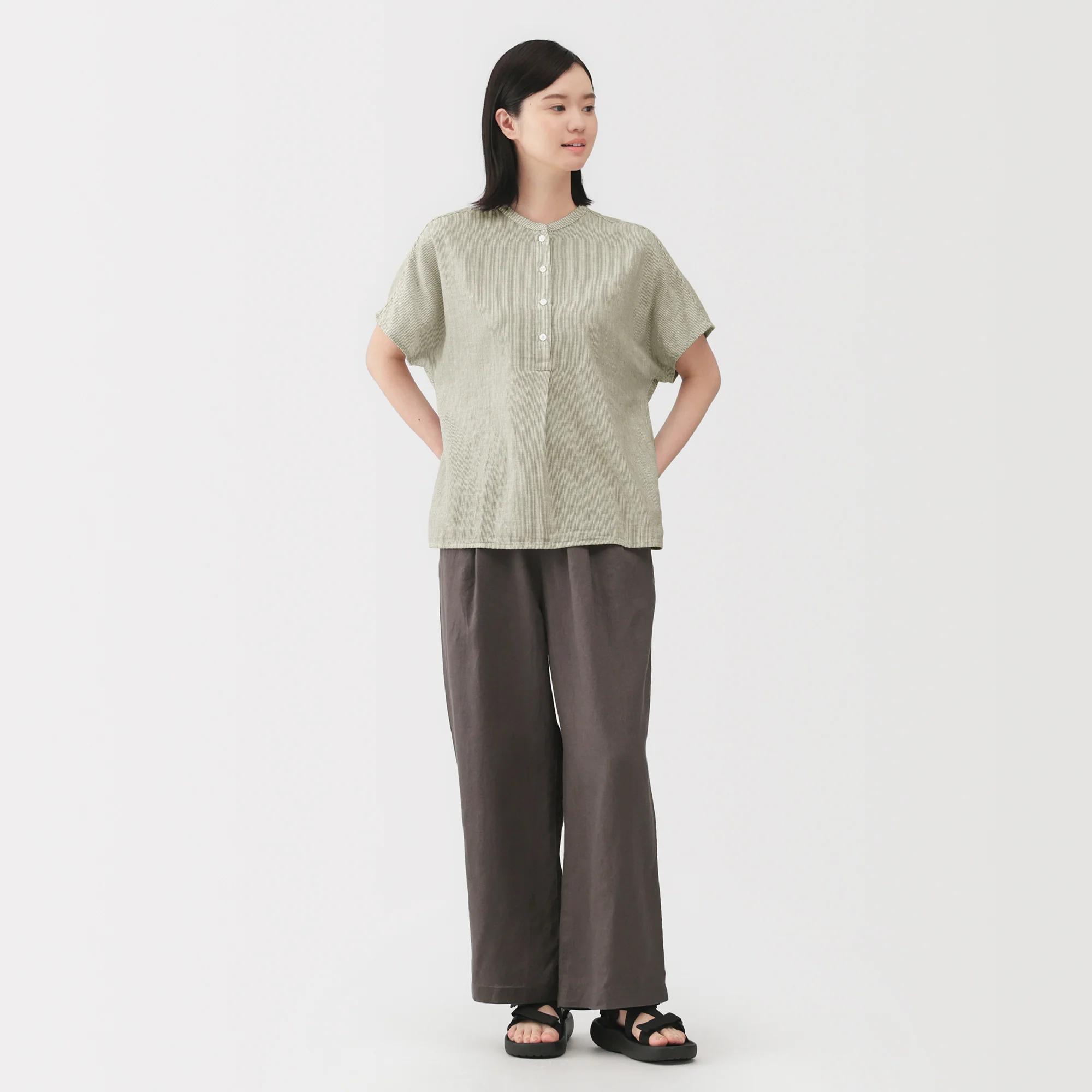Kapok Blend Double Gauze Blouse - Image 4