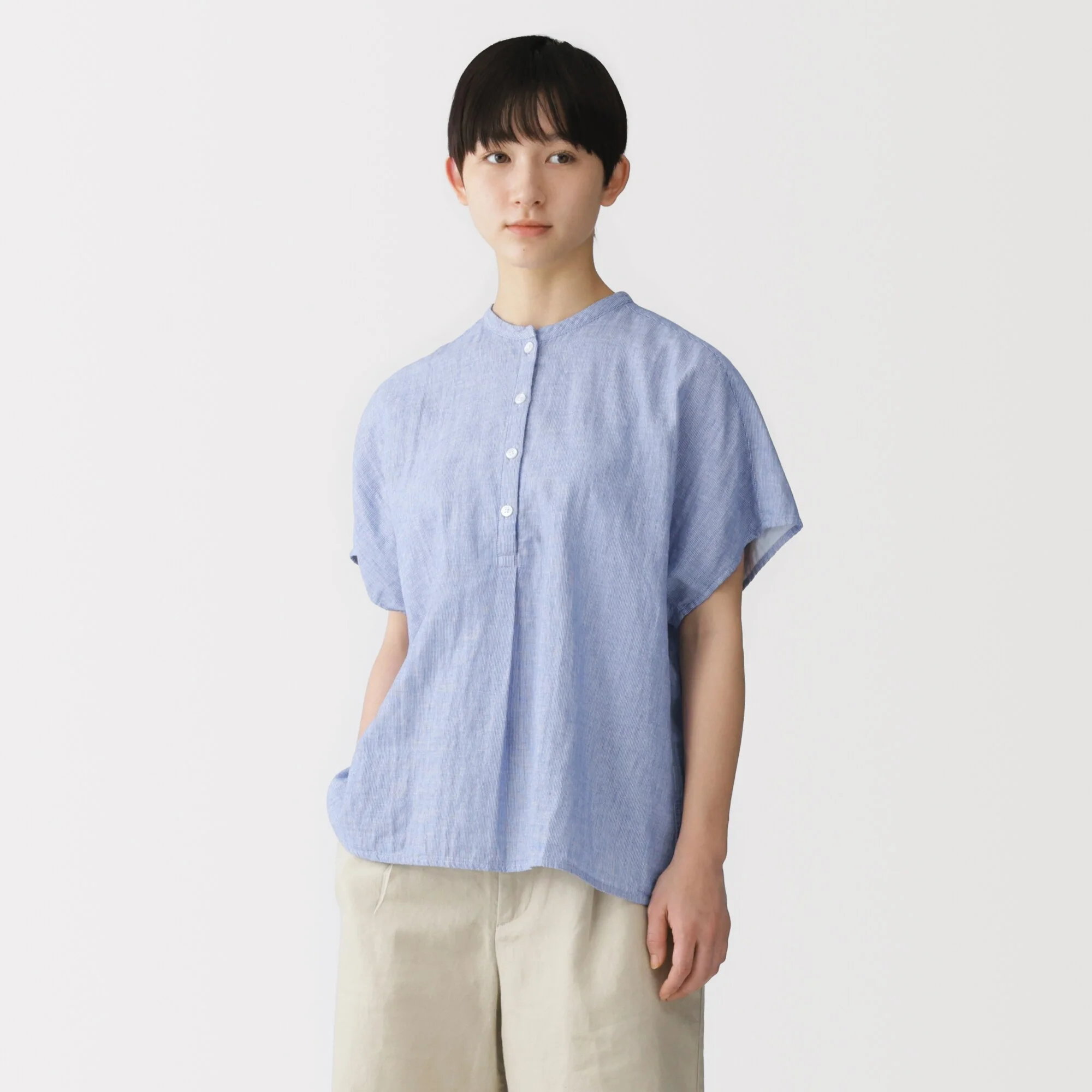 Kapok Blend Double Gauze Blouse - Image 3