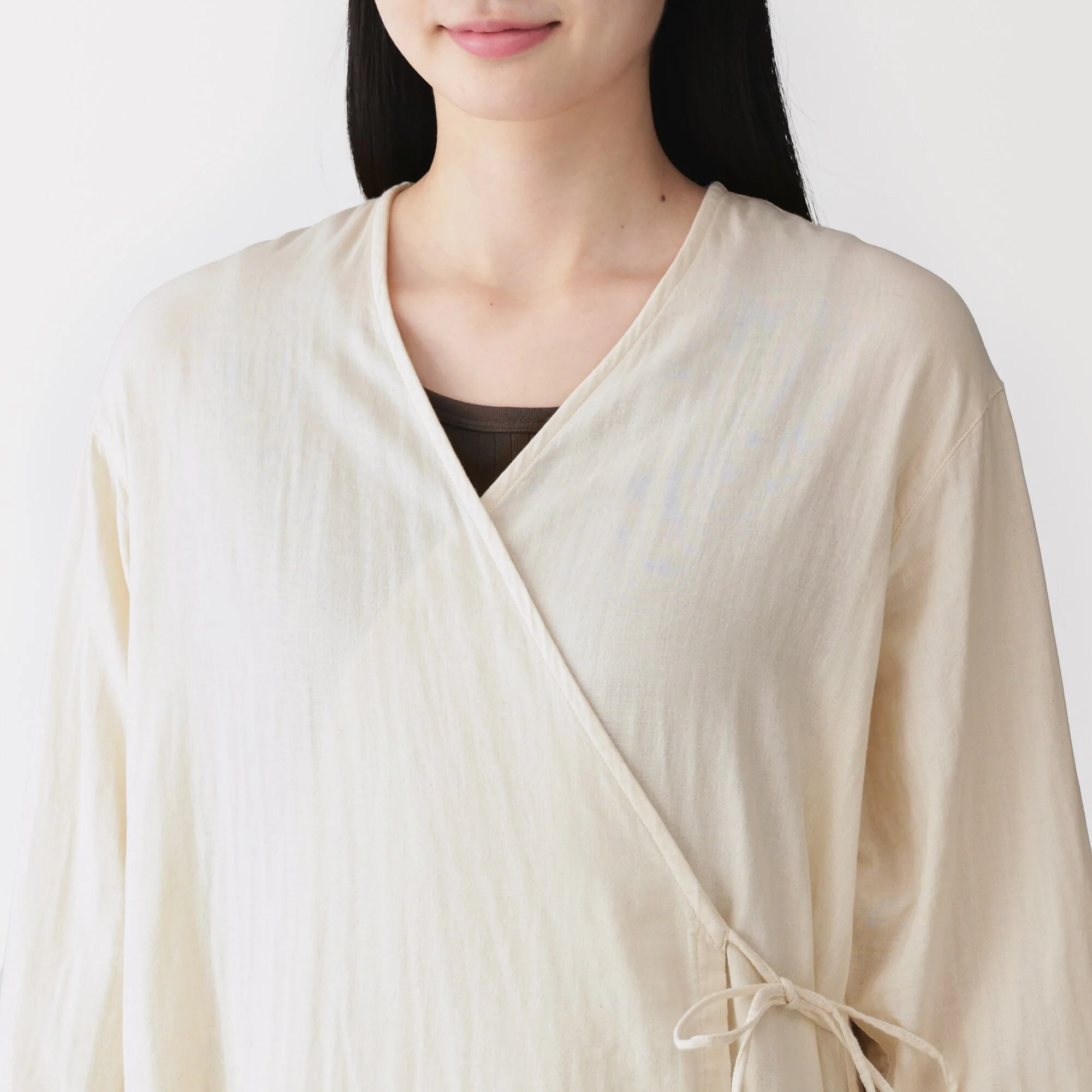 Kapok Blend Double Gauze Wrap Dress - Image 15