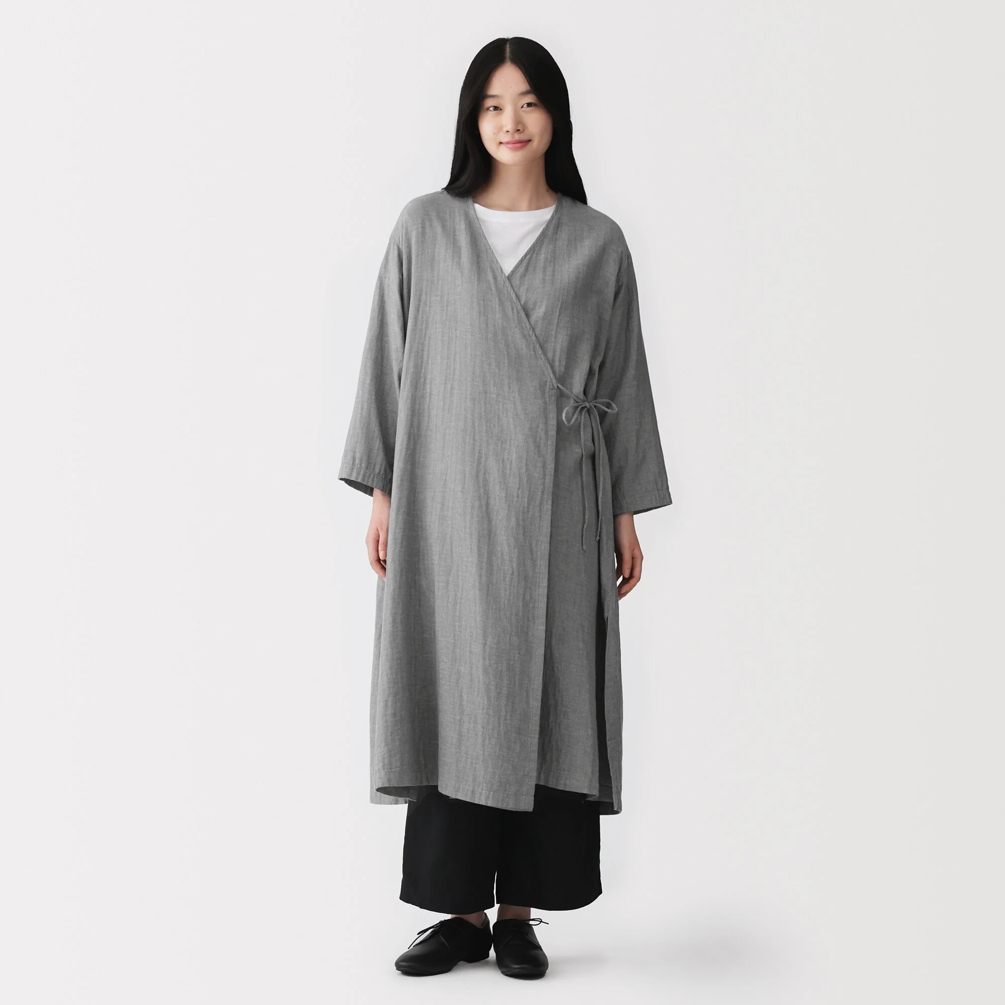 Kapok Blend Double Gauze Wrap Dress - Image 3
