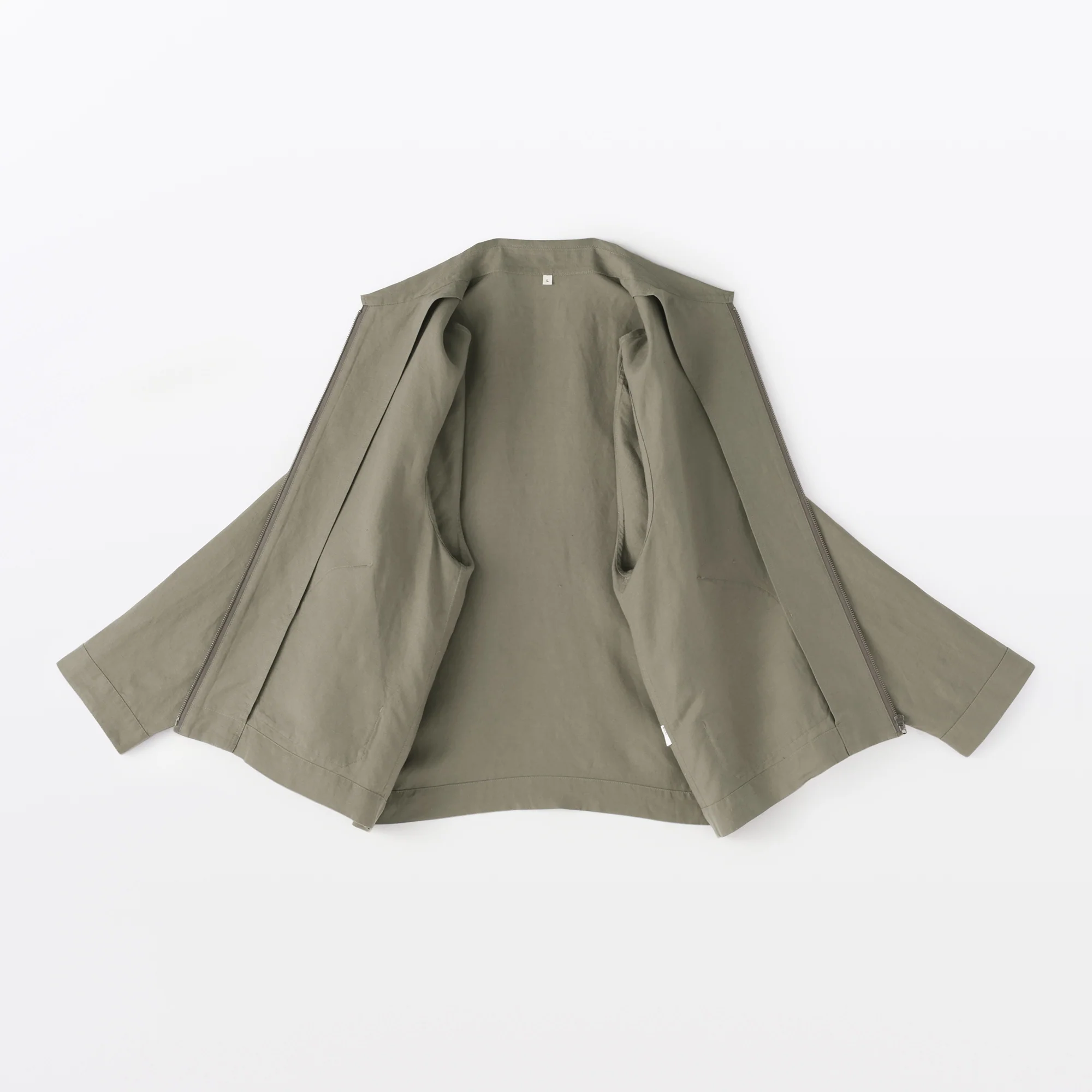 Labo Linen Lyocell Zip-Up Shirt - Image 10