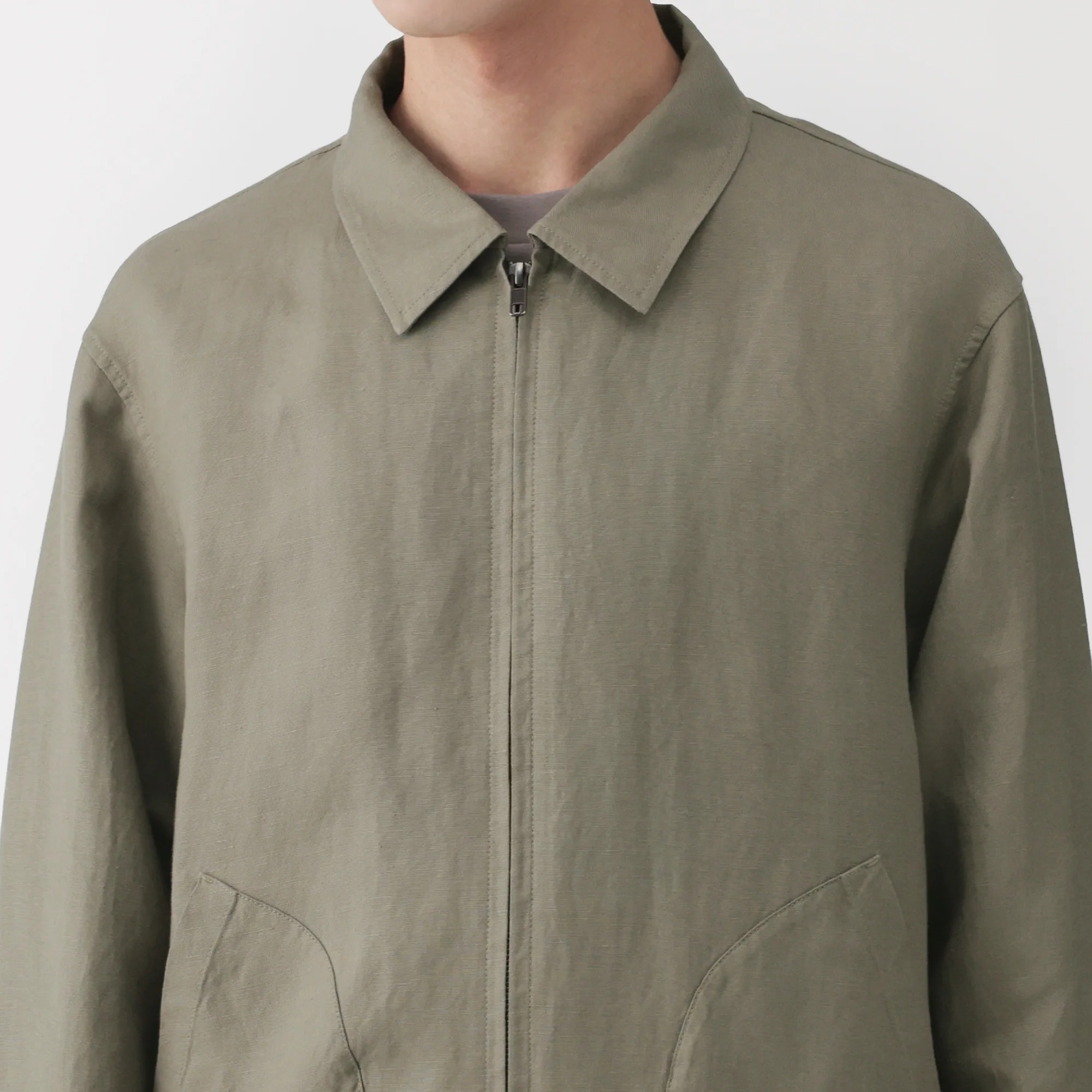 Labo Linen Lyocell Zip-Up Shirt - Image 17