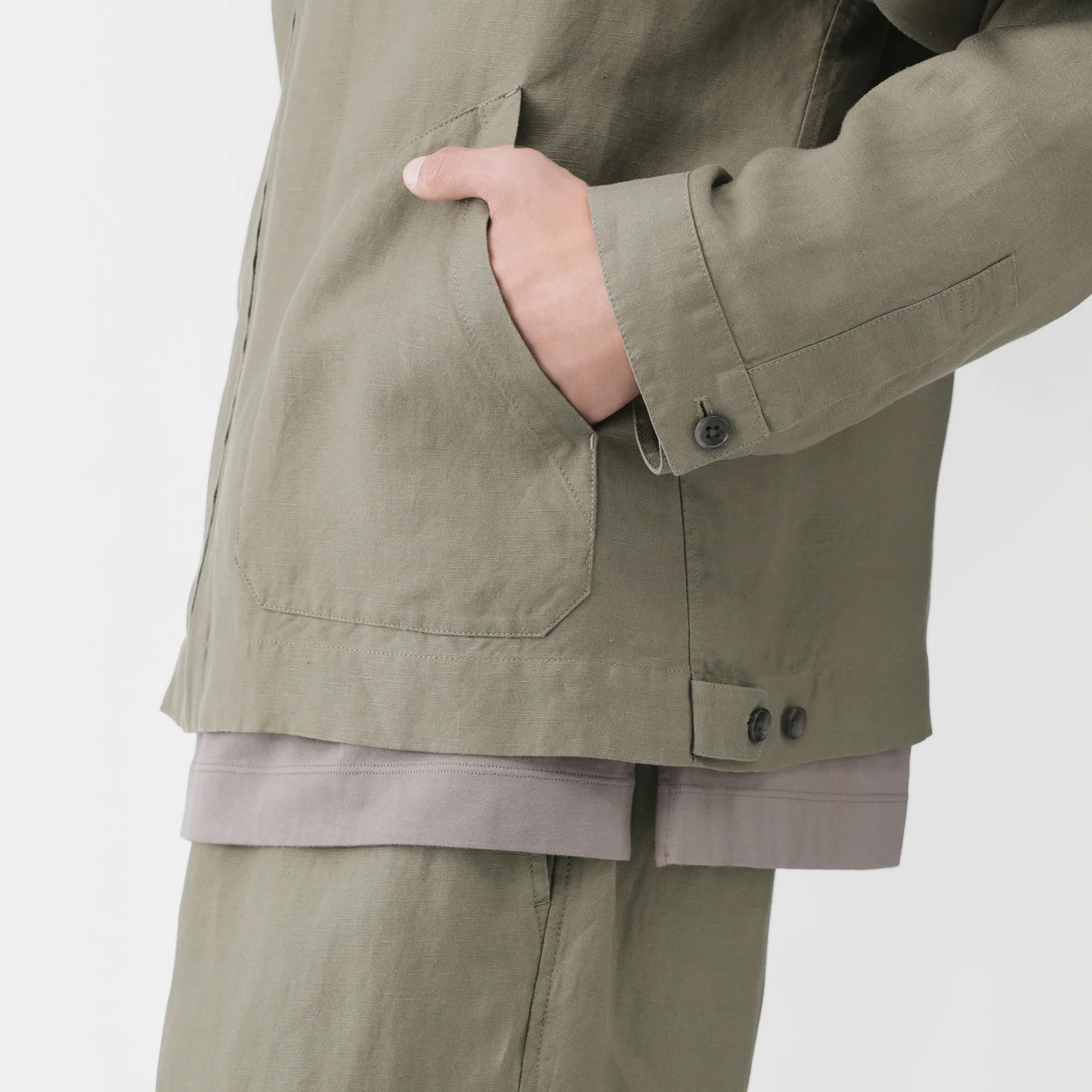 Labo Linen Lyocell Zip-Up Shirt - Image 18