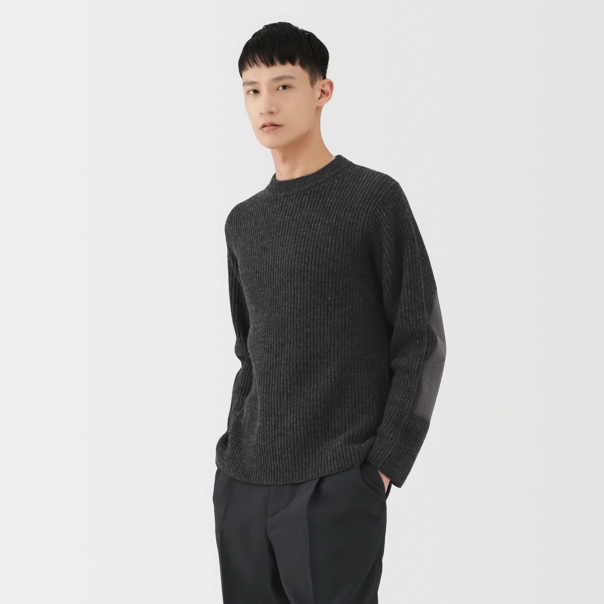 Labo Merino Wool Elbow Patch Sweater - Image 4