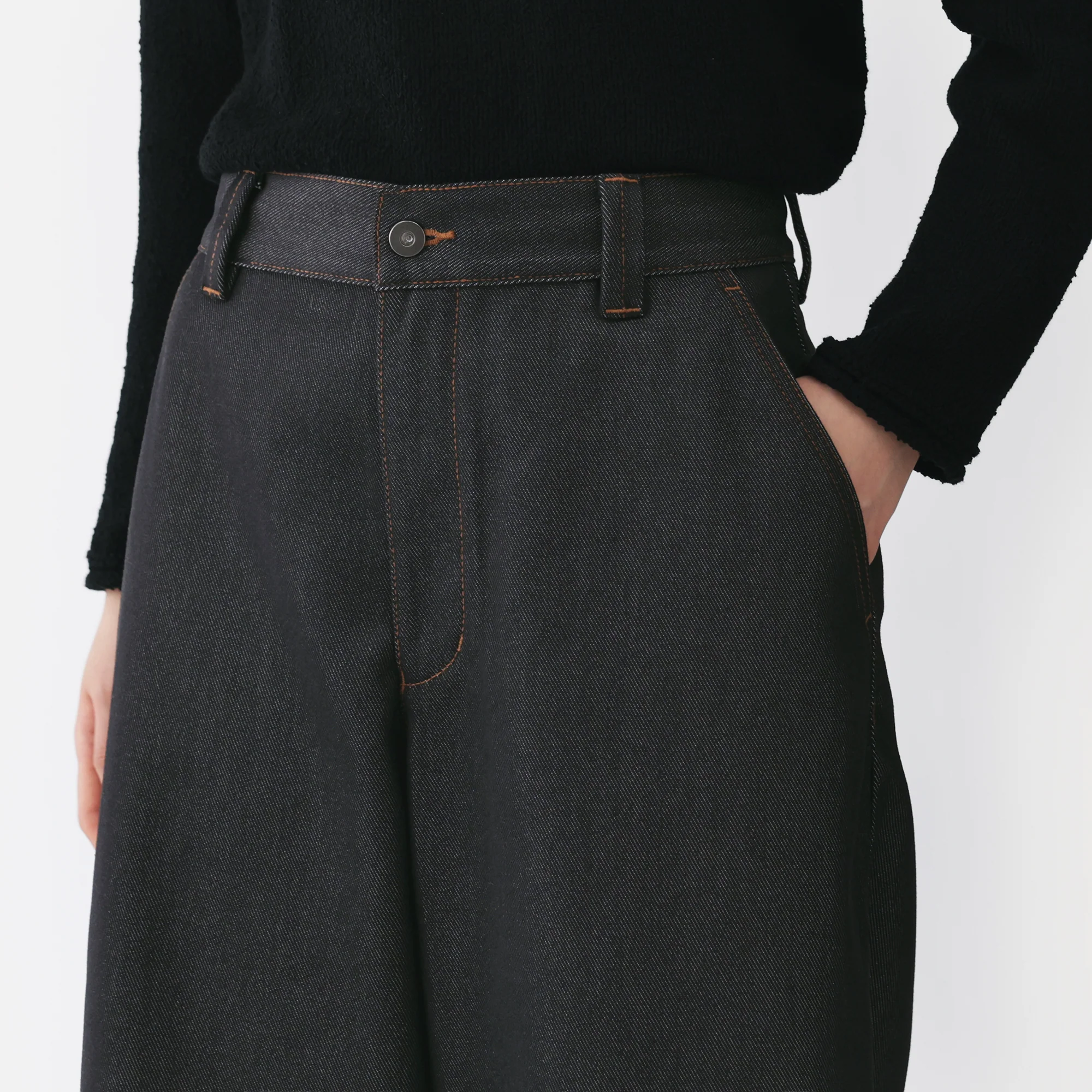 Labo Polyester Denim Barrel Pants - Image 7