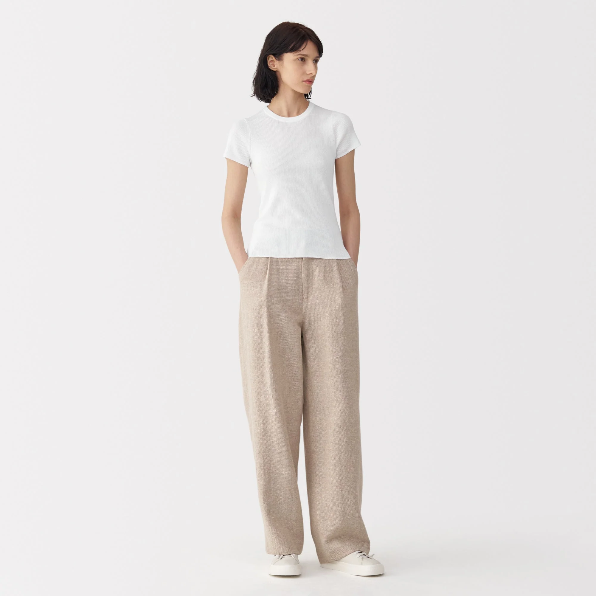 Labo Women's High Twist Cotton Knit Short Sleeve Pullover - Image 10