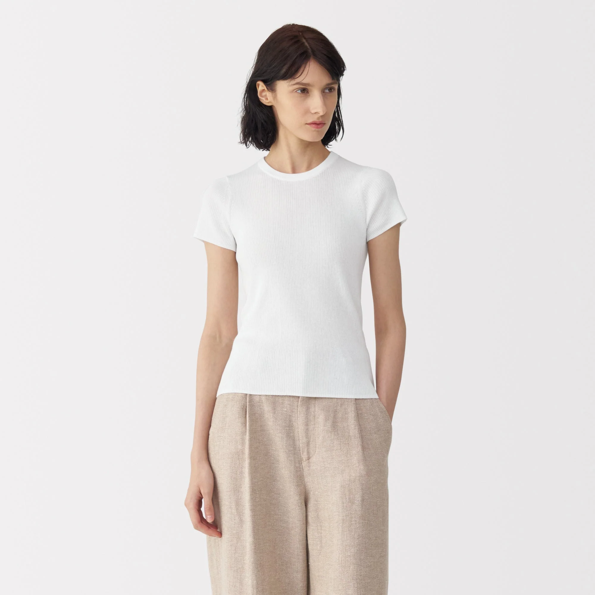 Labo Women's High Twist Cotton Knit Short Sleeve Pullover - Image 11