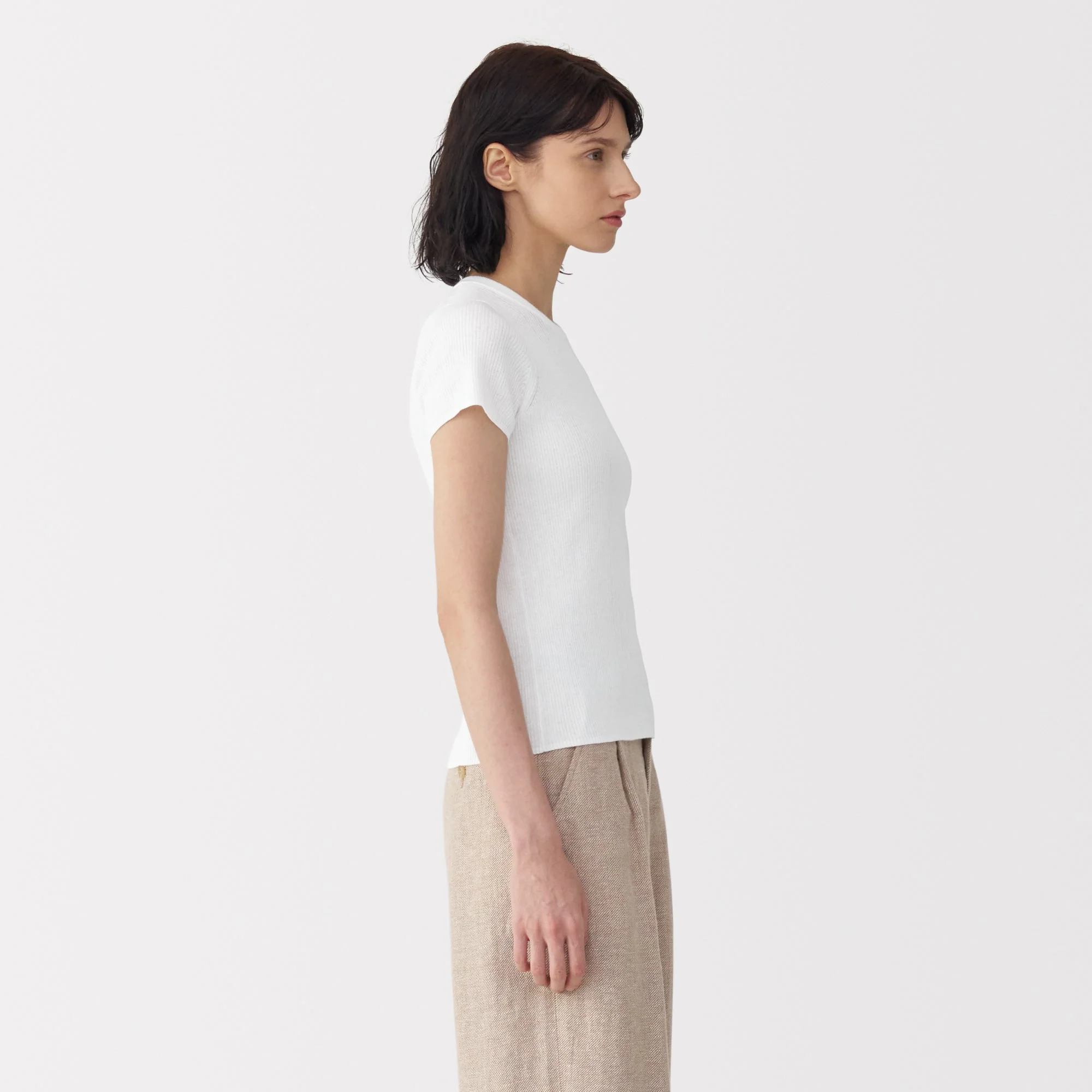 Labo Women's High Twist Cotton Knit Short Sleeve Pullover - Image 12
