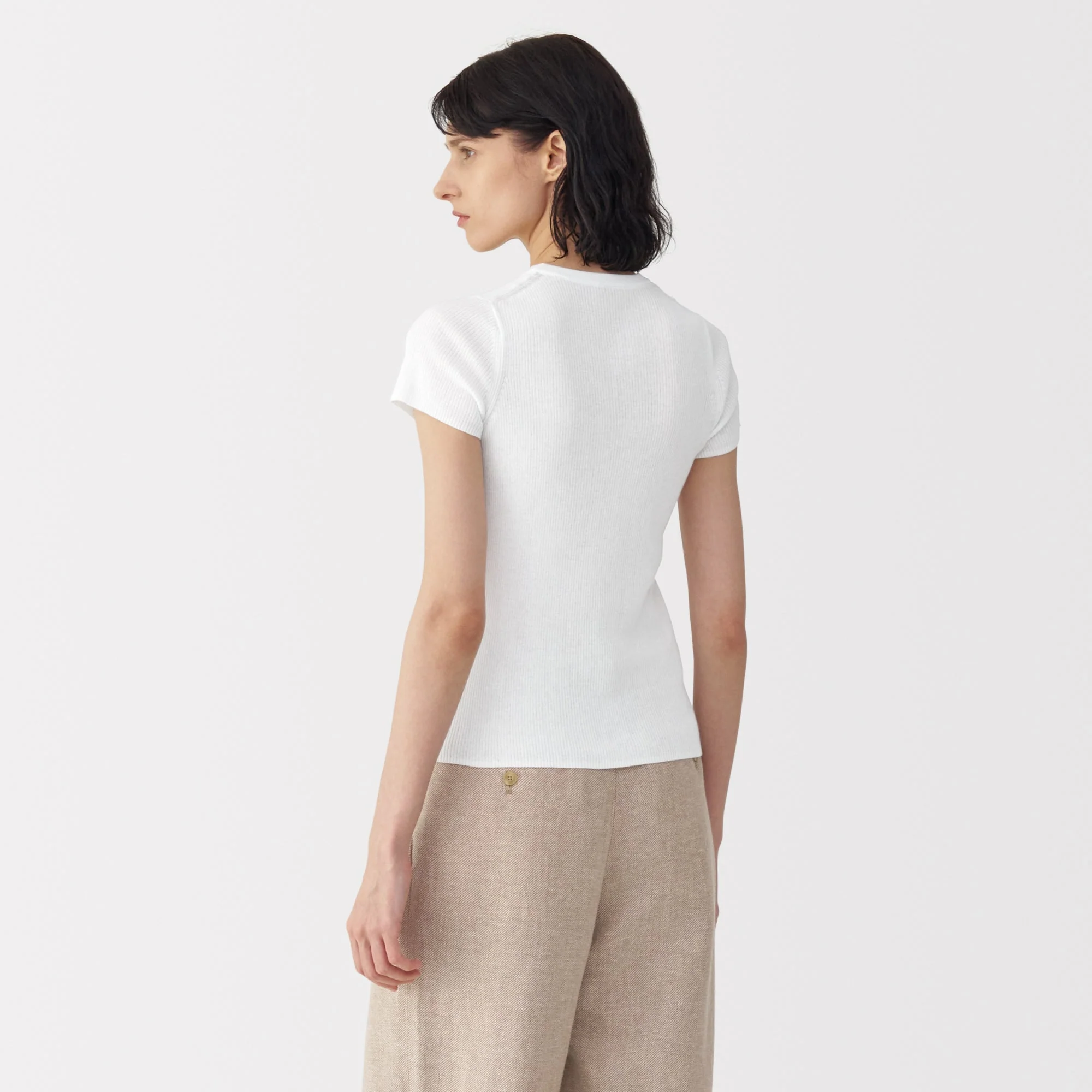 Labo Women's High Twist Cotton Knit Short Sleeve Pullover - Image 13