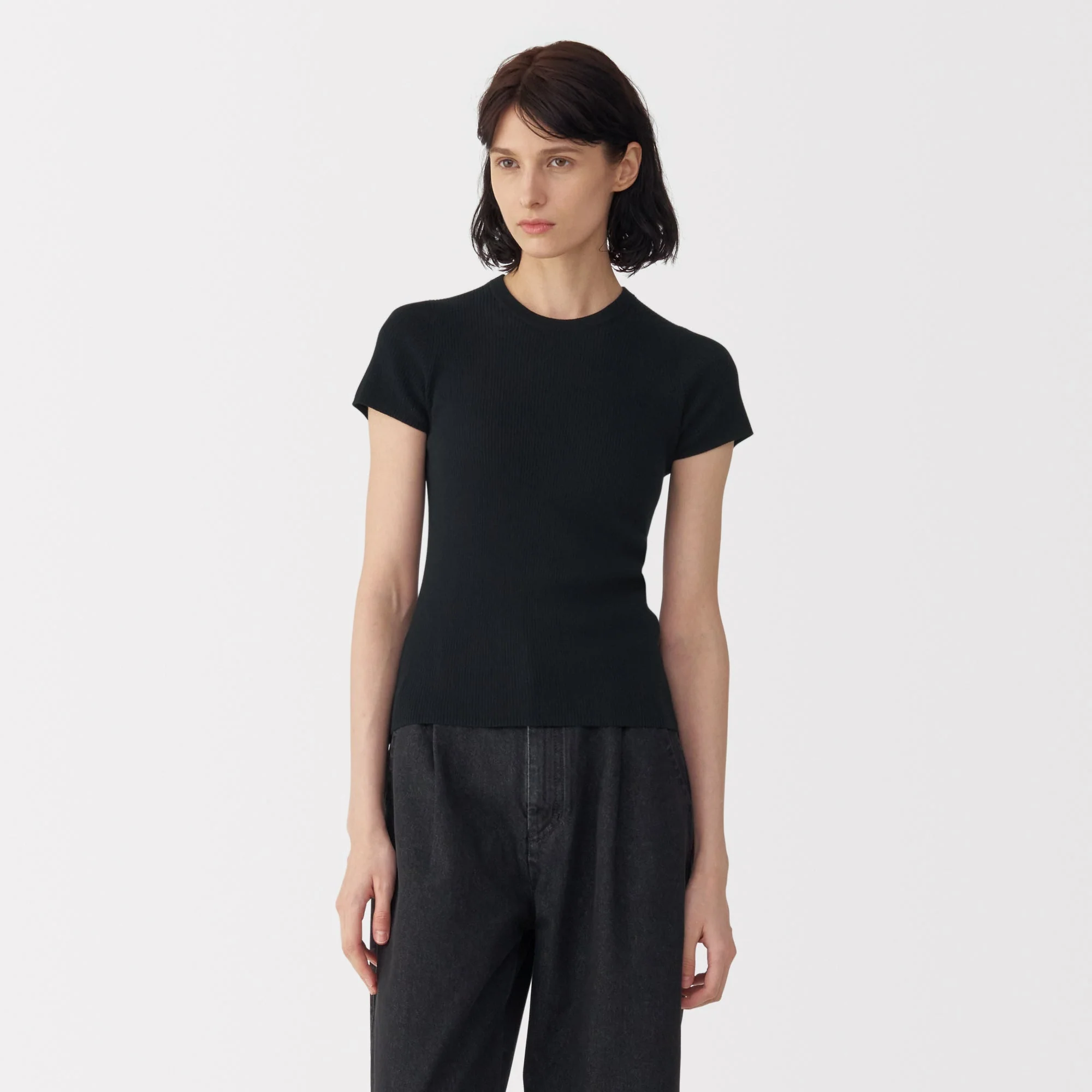 Labo Women's High Twist Cotton Knit Short Sleeve Pullover - Image 4