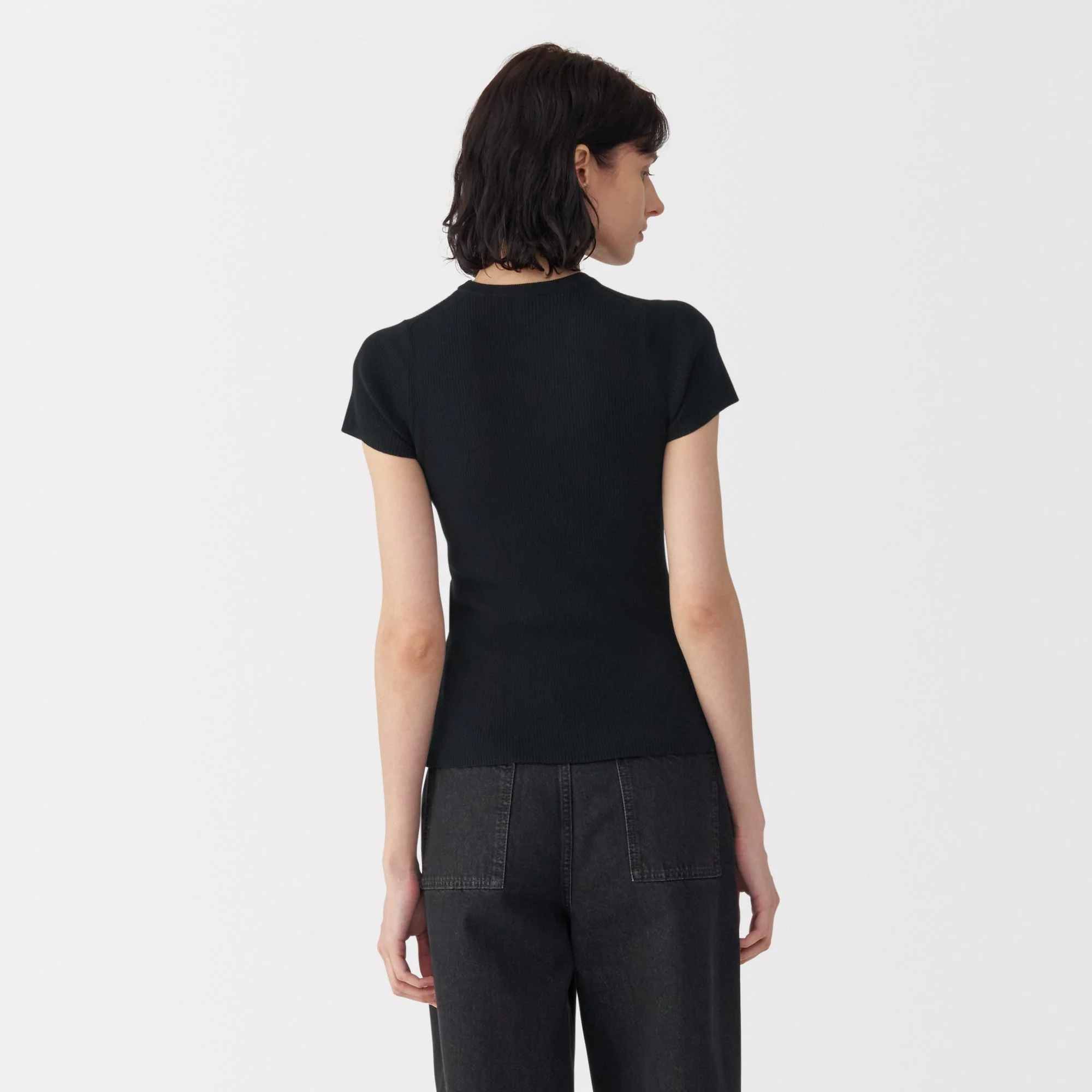 Labo Women's High Twist Cotton Knit Short Sleeve Pullover - Image 6