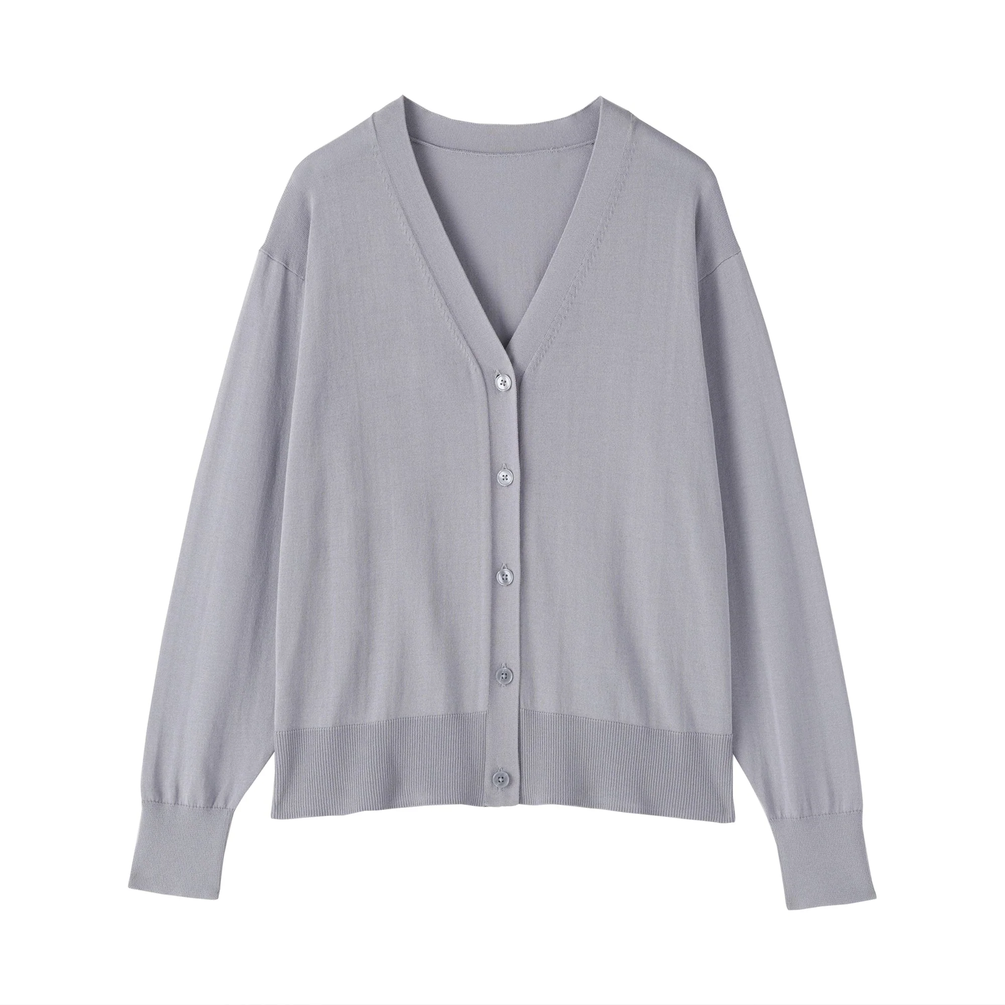 Light Knit V-Neck Cardigan - Image 2