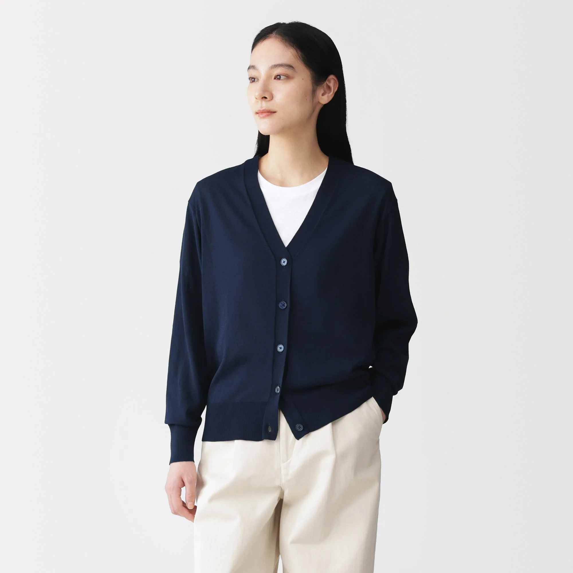 Light Knit V-Neck Cardigan - Image 59