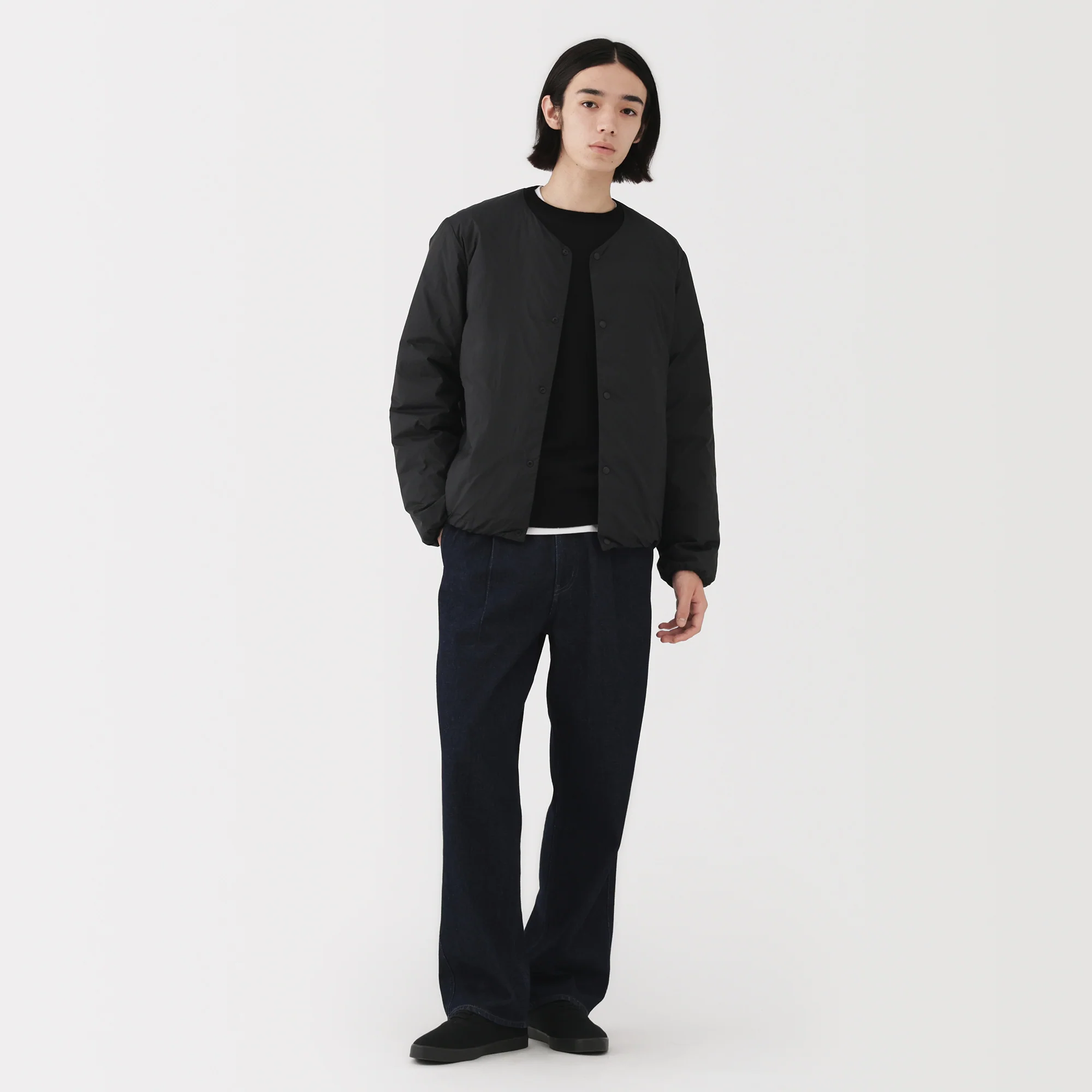 Lightweight Down Collarless Jacket - Image 24
