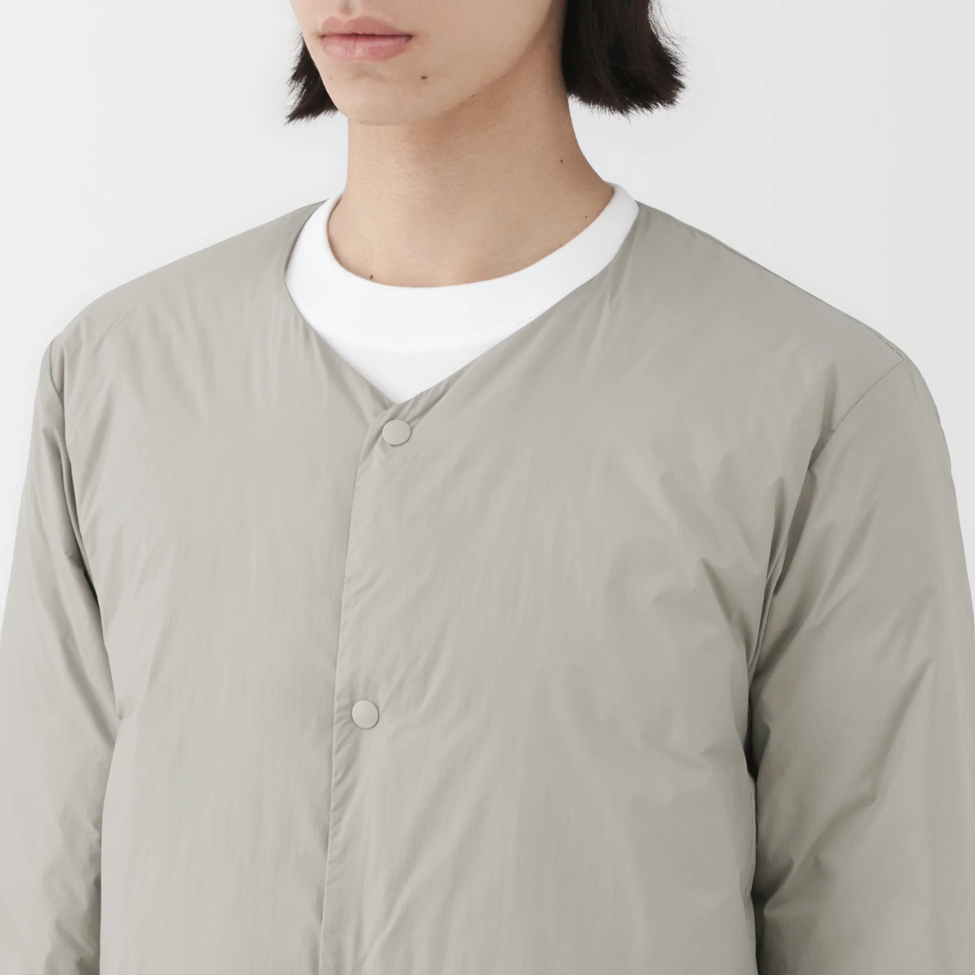 Lightweight Down Collarless Jacket - Image 27