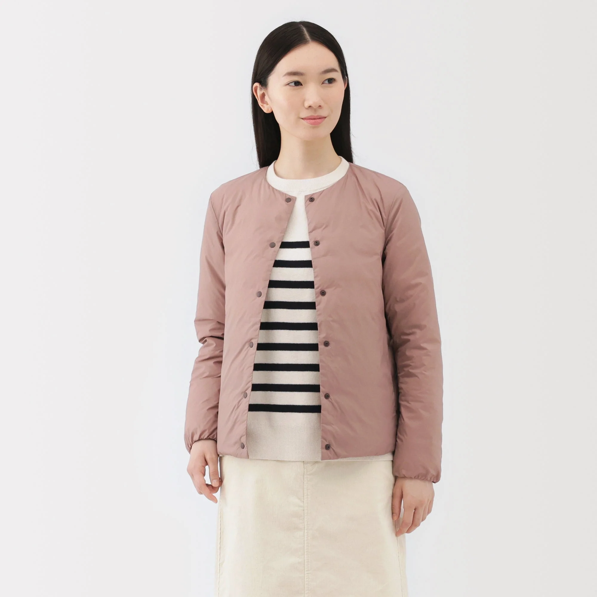 Lightweight Down Collarless Jacket - Image 24
