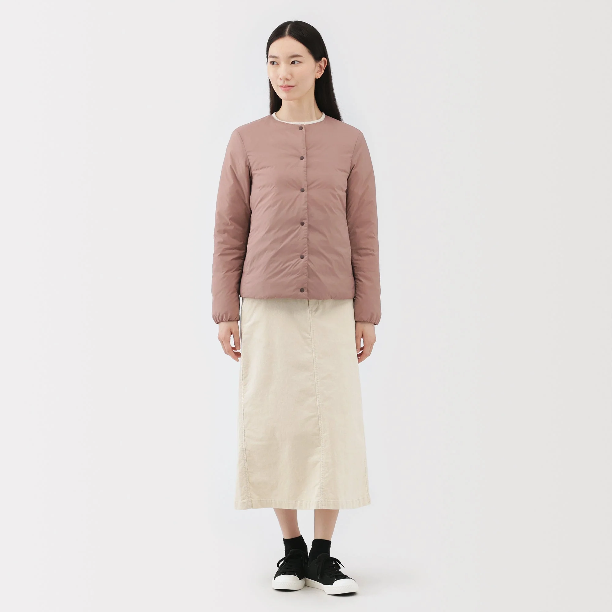 Lightweight Down Collarless Jacket - Image 25