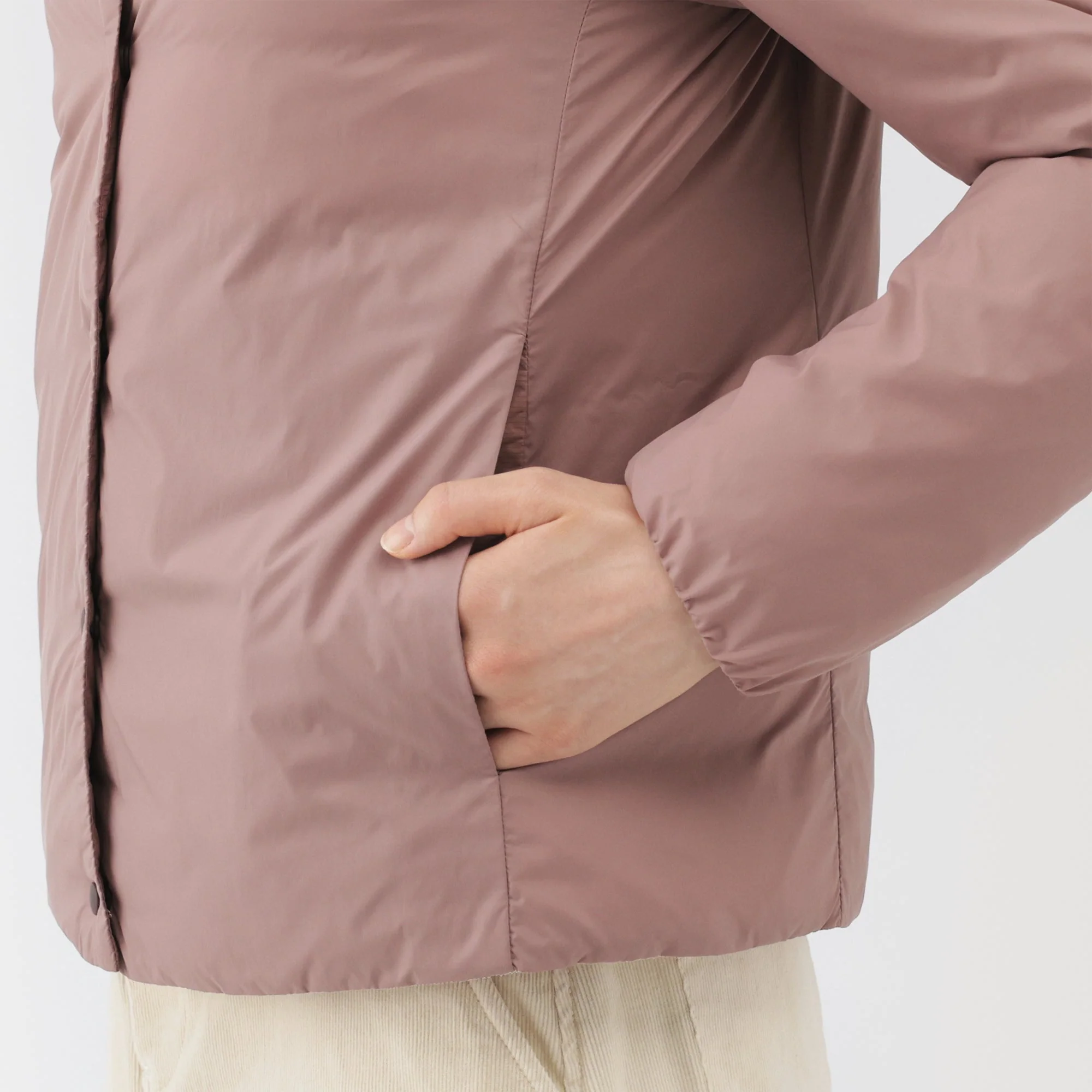 Lightweight Down Collarless Jacket - Image 7