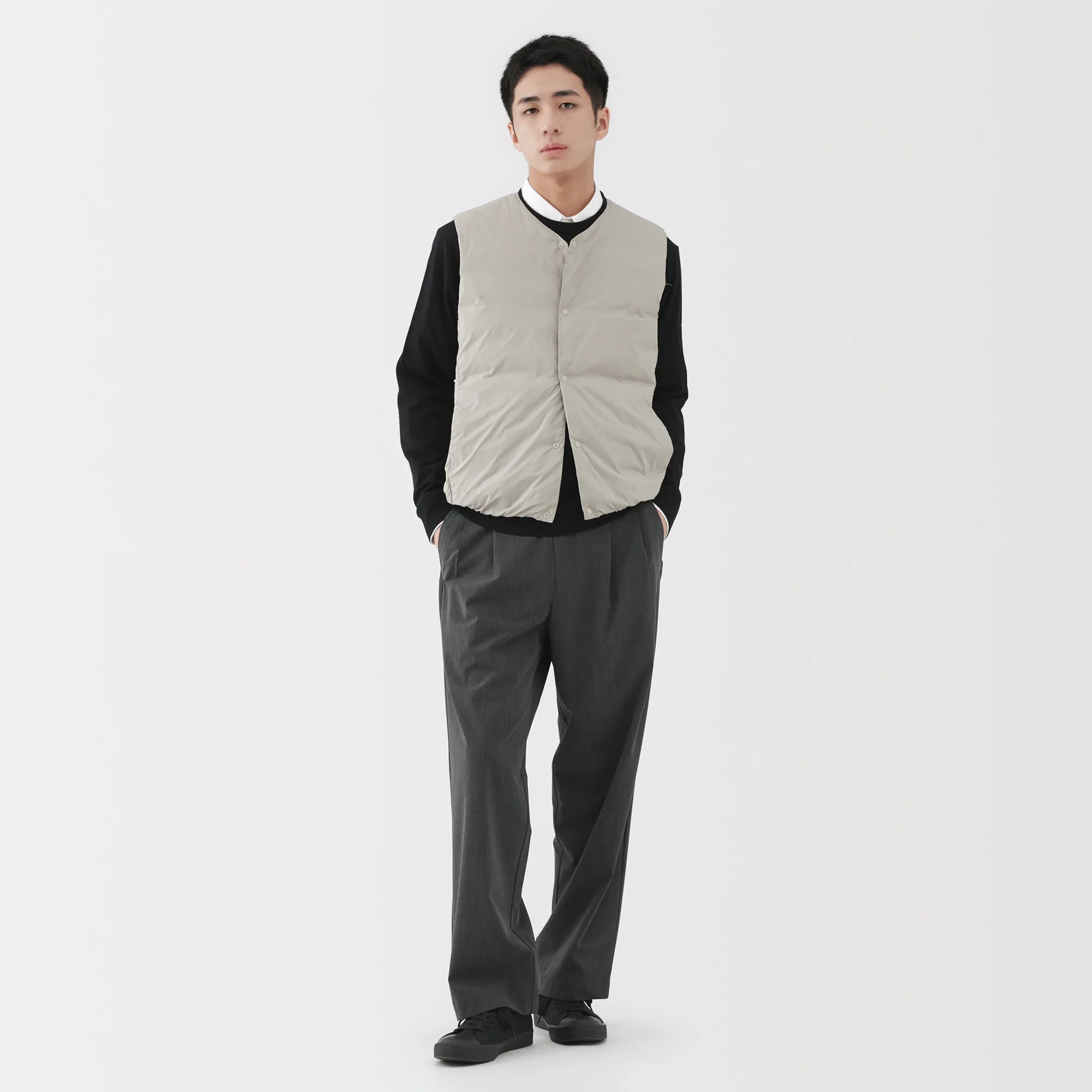 Lightweight Down Collarless Vest - Image 15