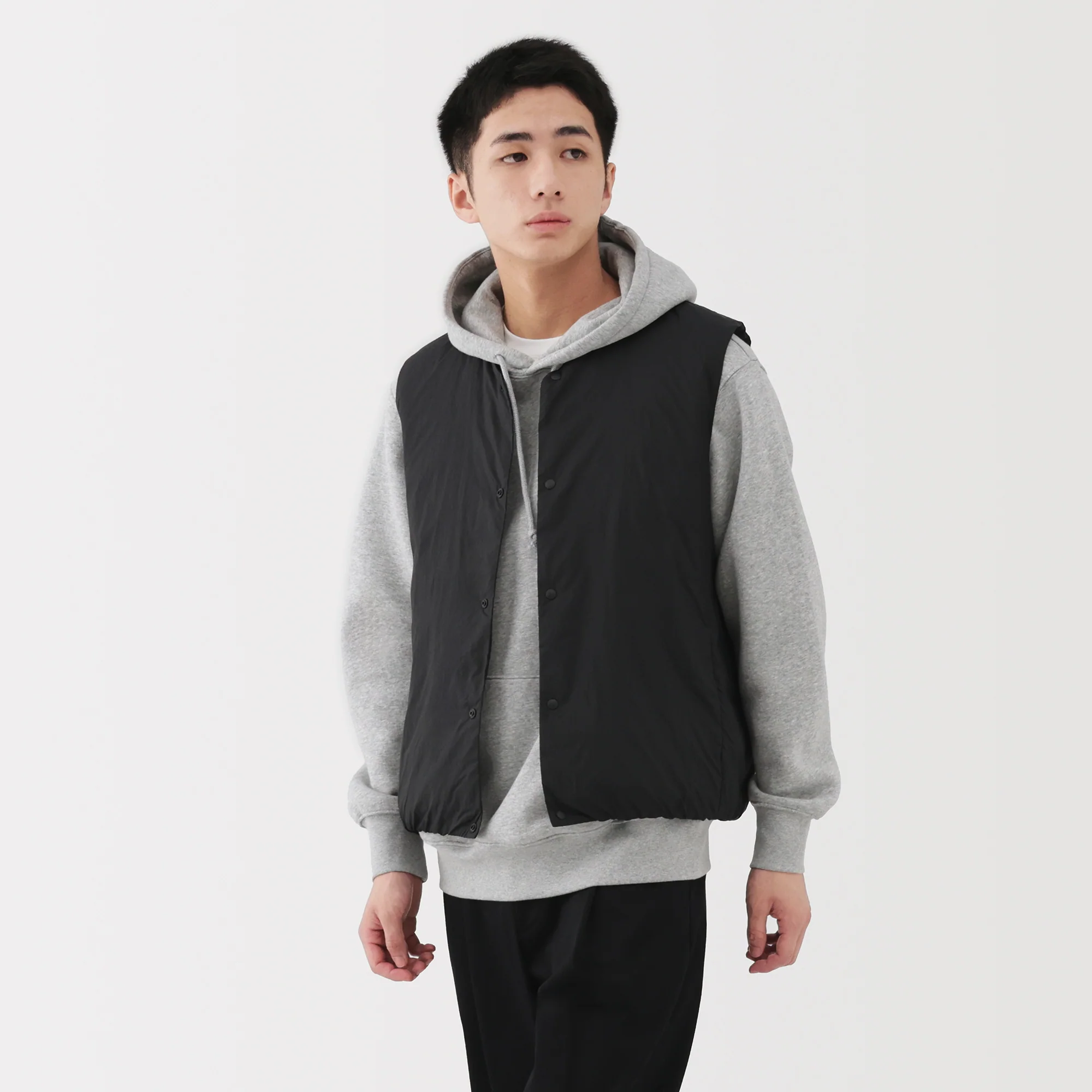 Lightweight Down Collarless Vest - Image 3