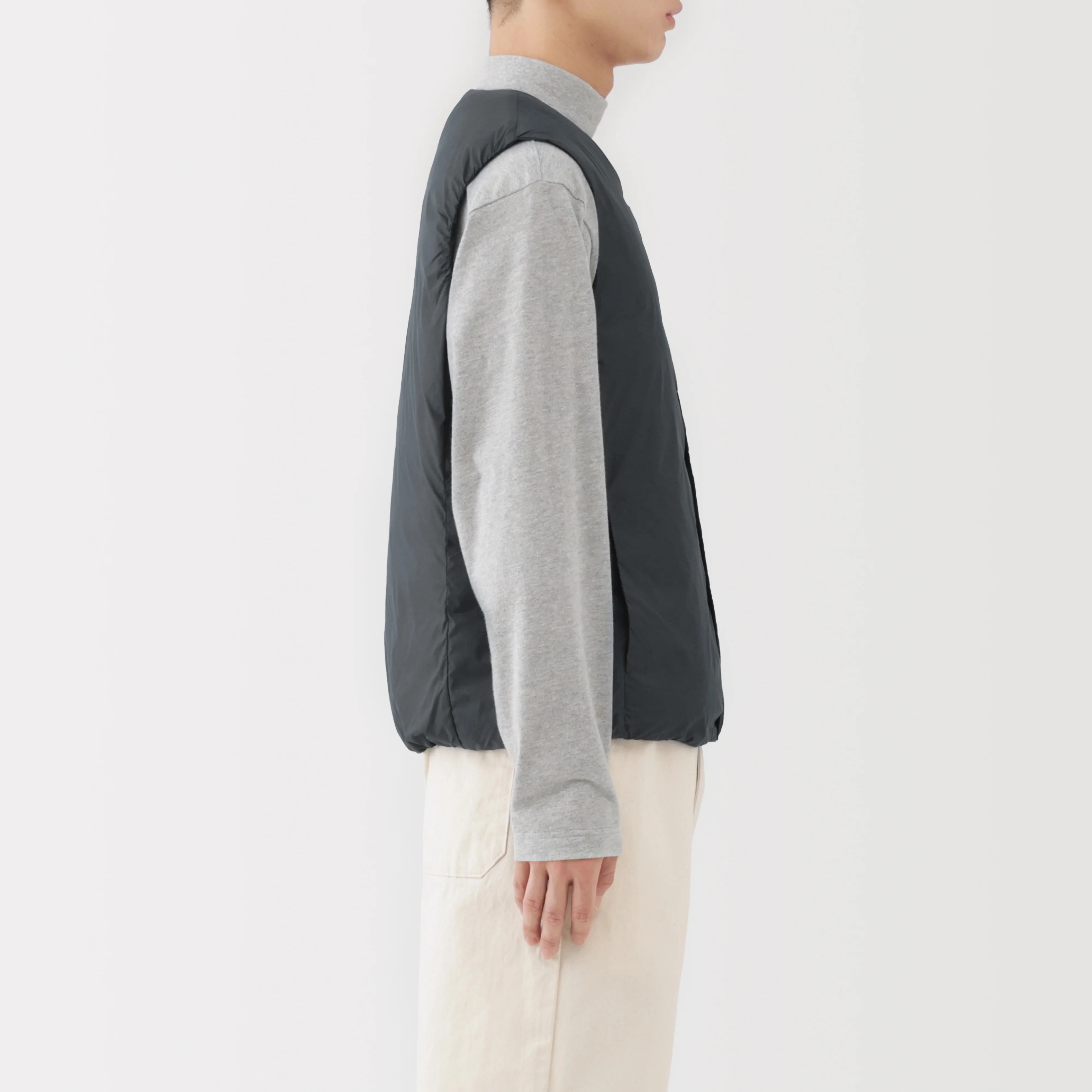 Lightweight Down Collarless Vest - Image 5