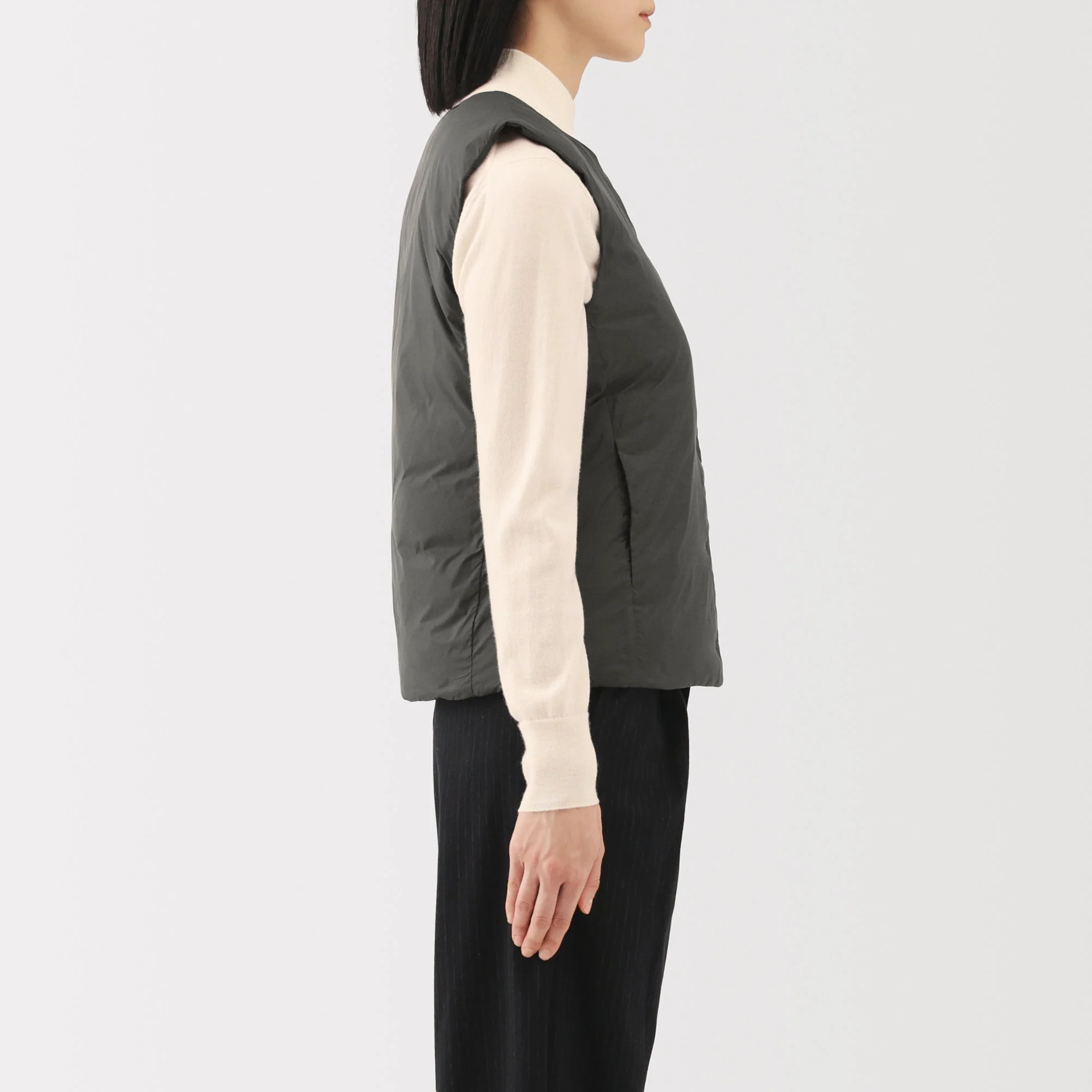 Lightweight Down Collarless Vest - Image 16