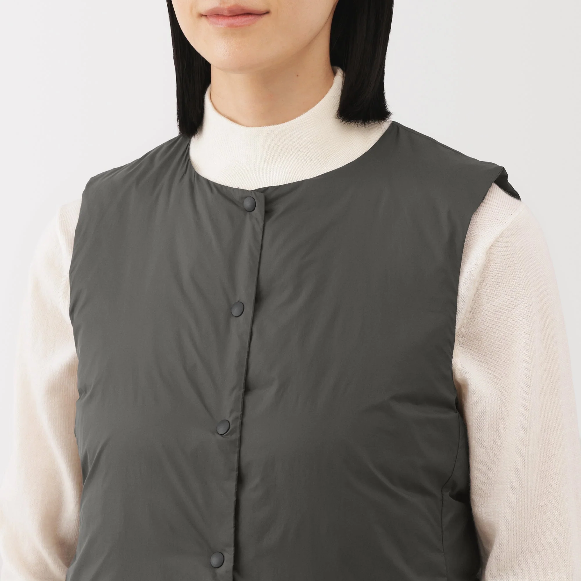 Lightweight Down Collarless Vest - Image 18