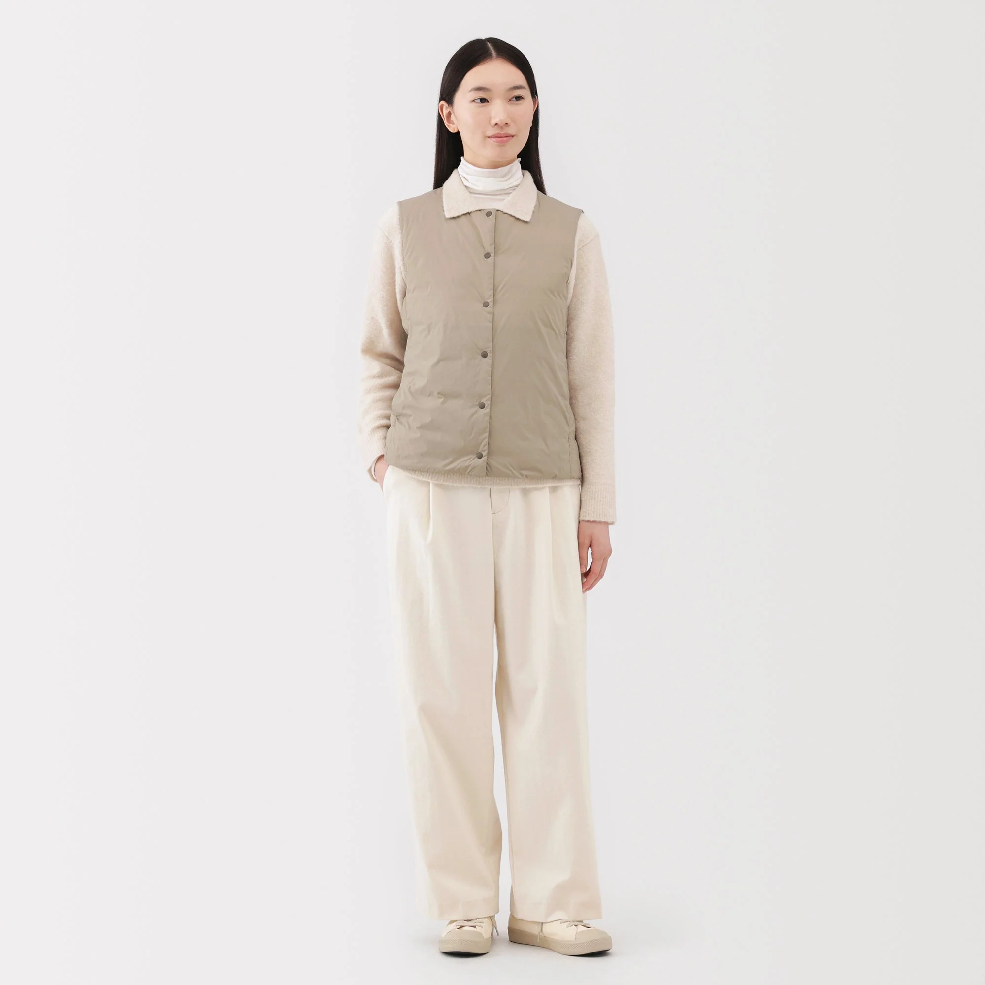Lightweight Down Collarless Vest - Image 26