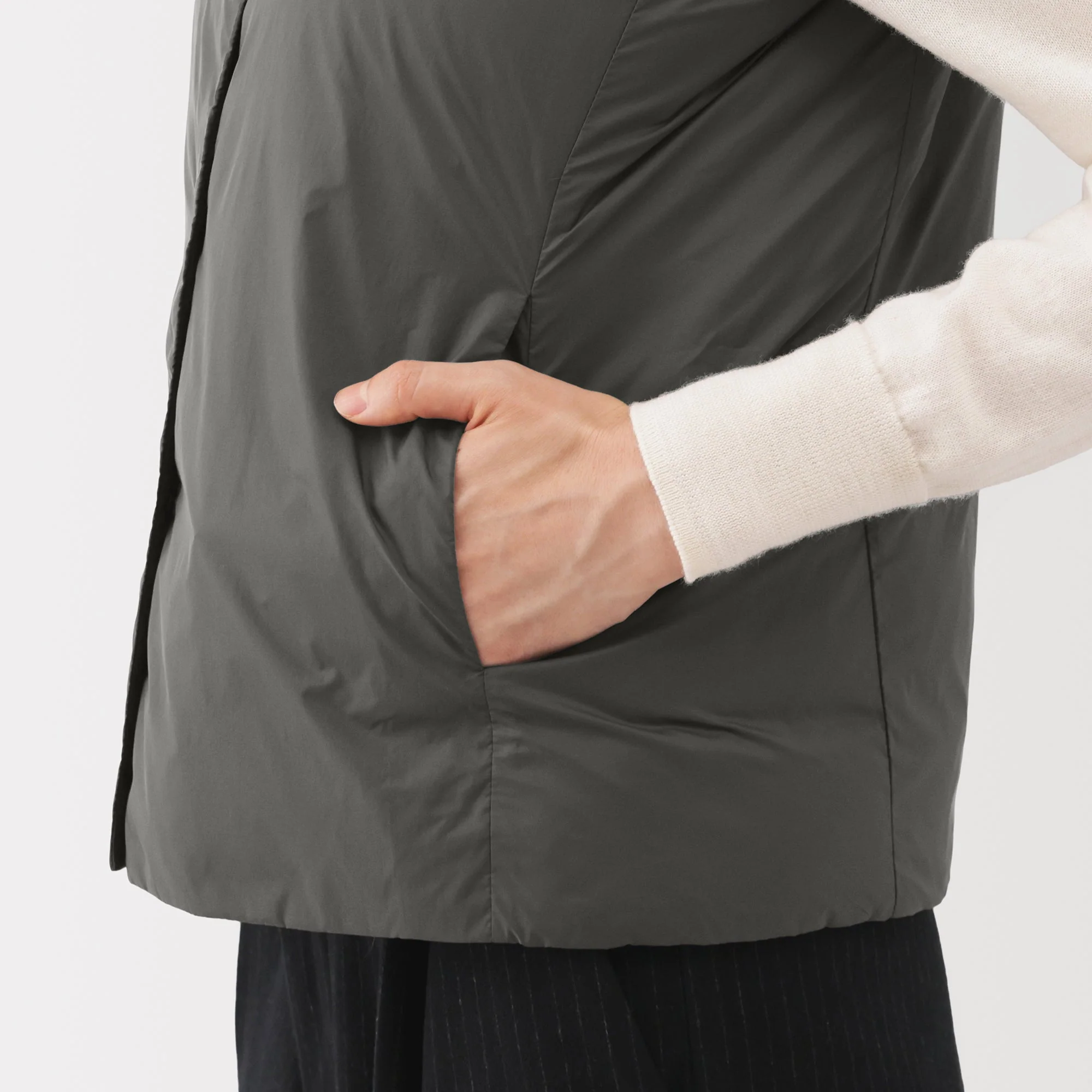 Lightweight Down Collarless Vest - Image 8