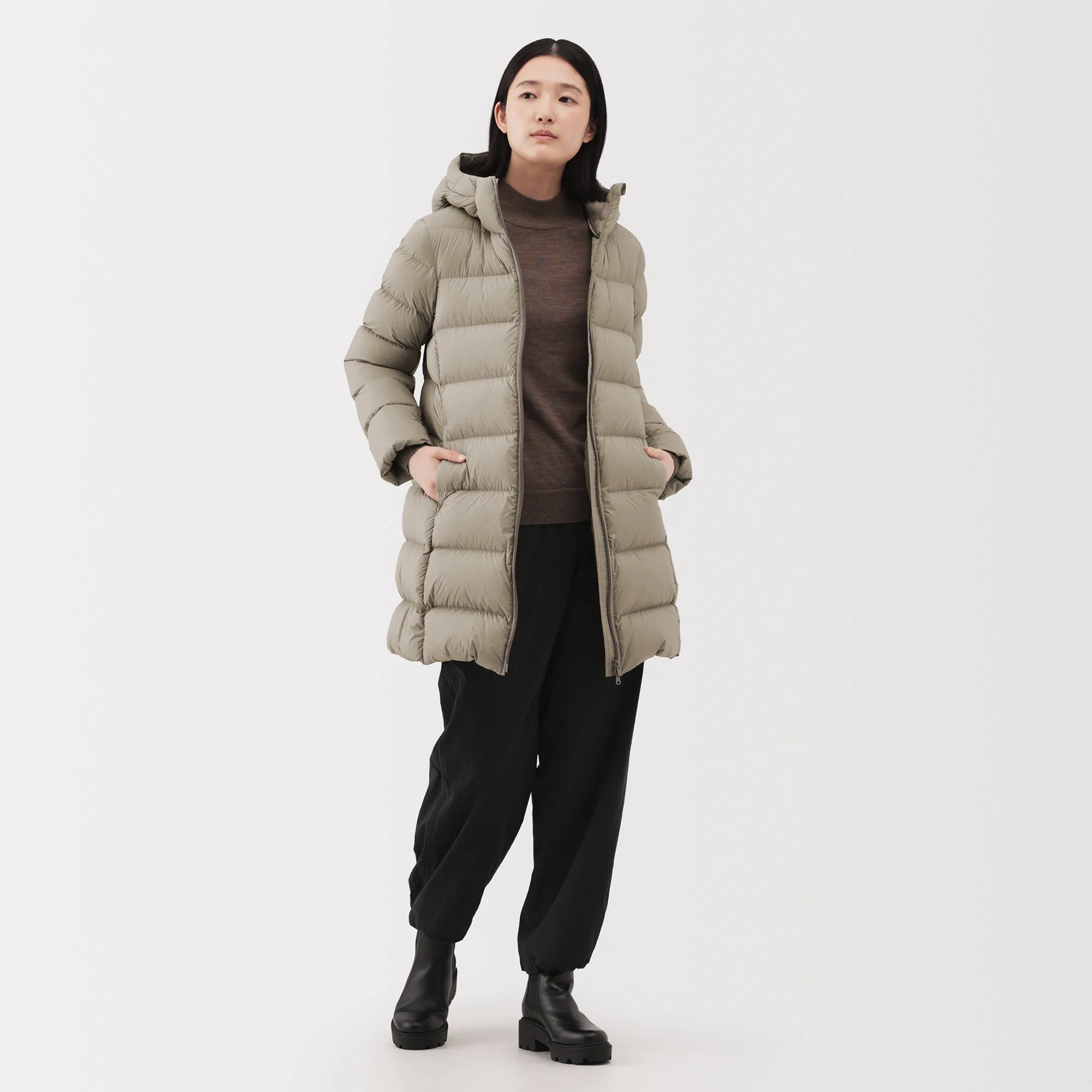 Lightweight Down Hooded Coat - Image 3
