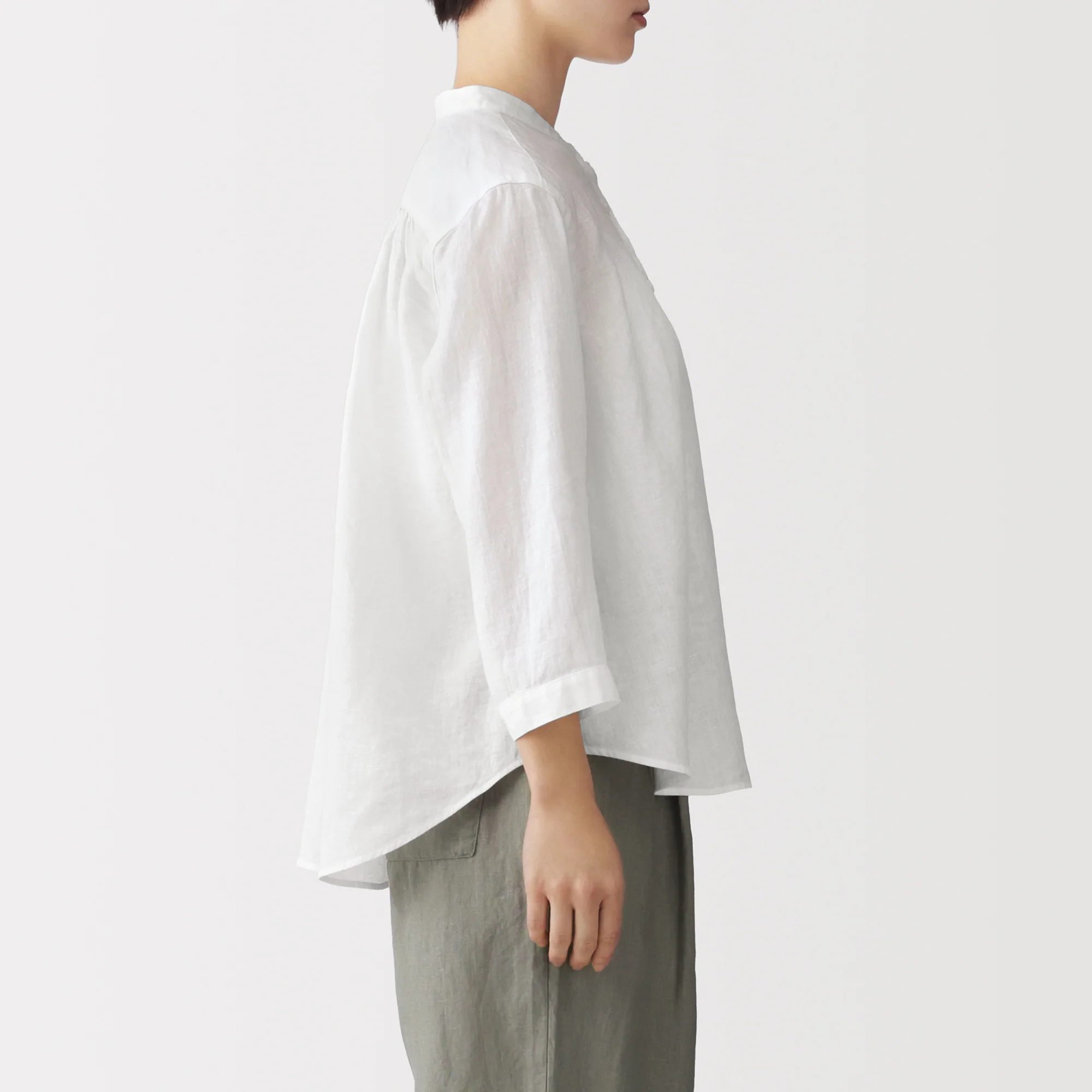 Linen 3/4 Sleeve Blouse - Image 23
