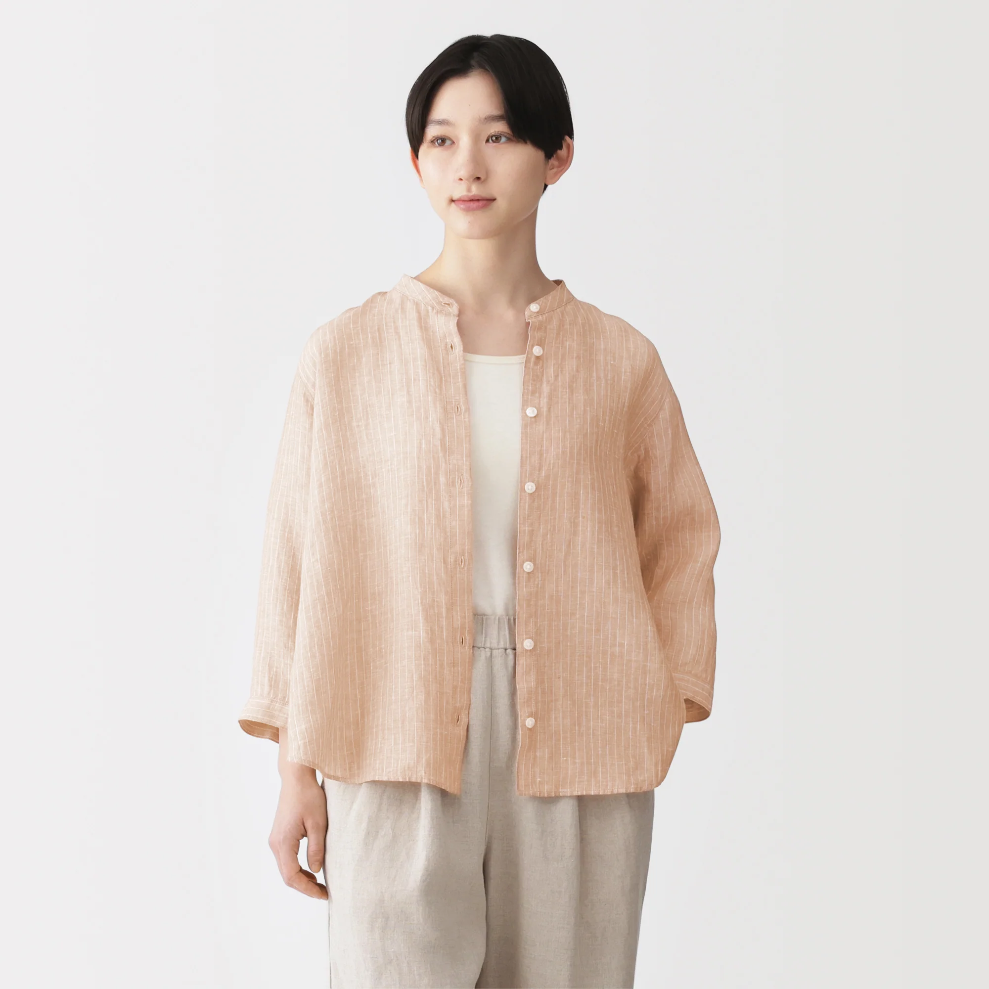 Linen 3/4 Sleeve Blouse - Image 30
