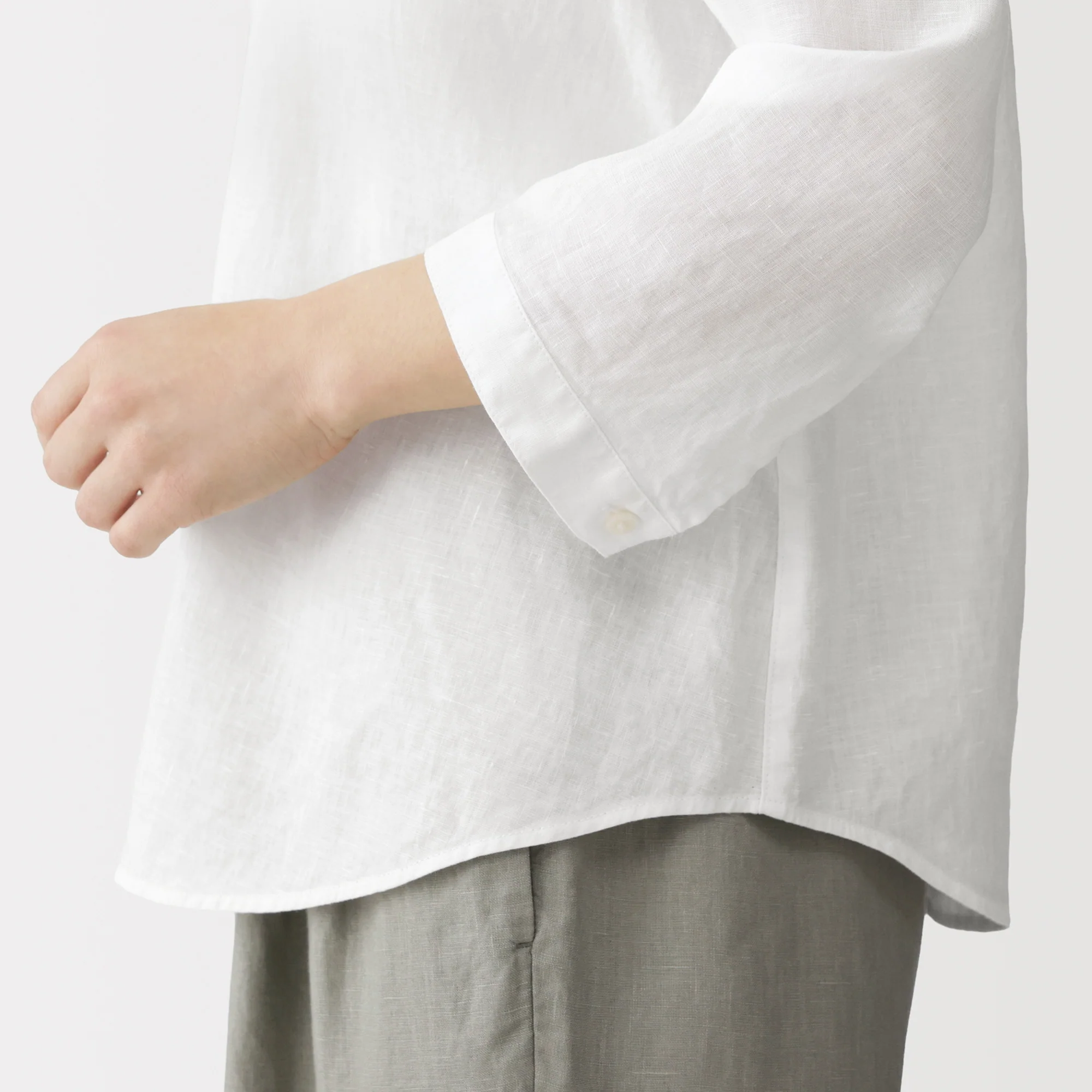 Linen 3/4 Sleeve Blouse - Image 8