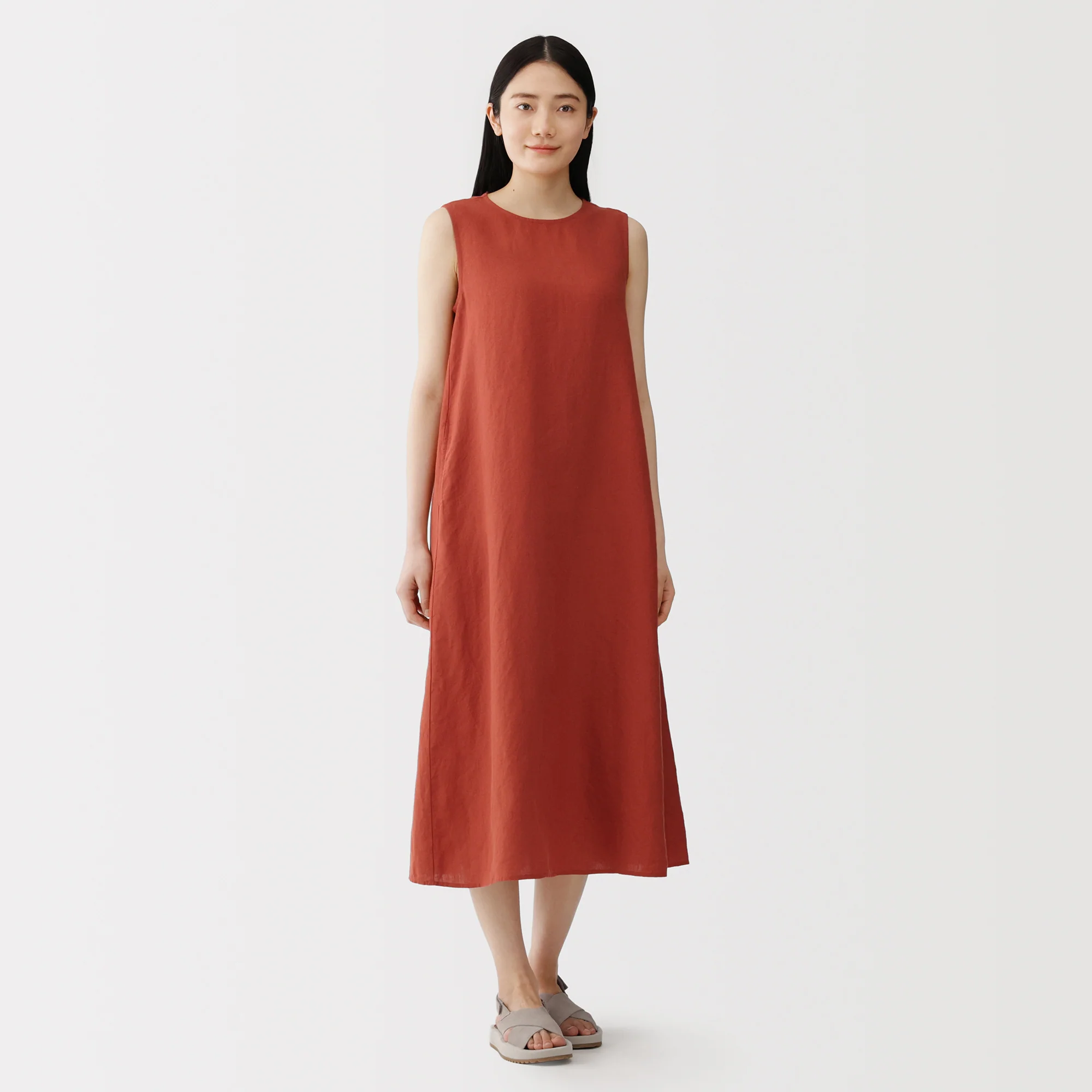 Linen Sleeveless Dress - Image 3